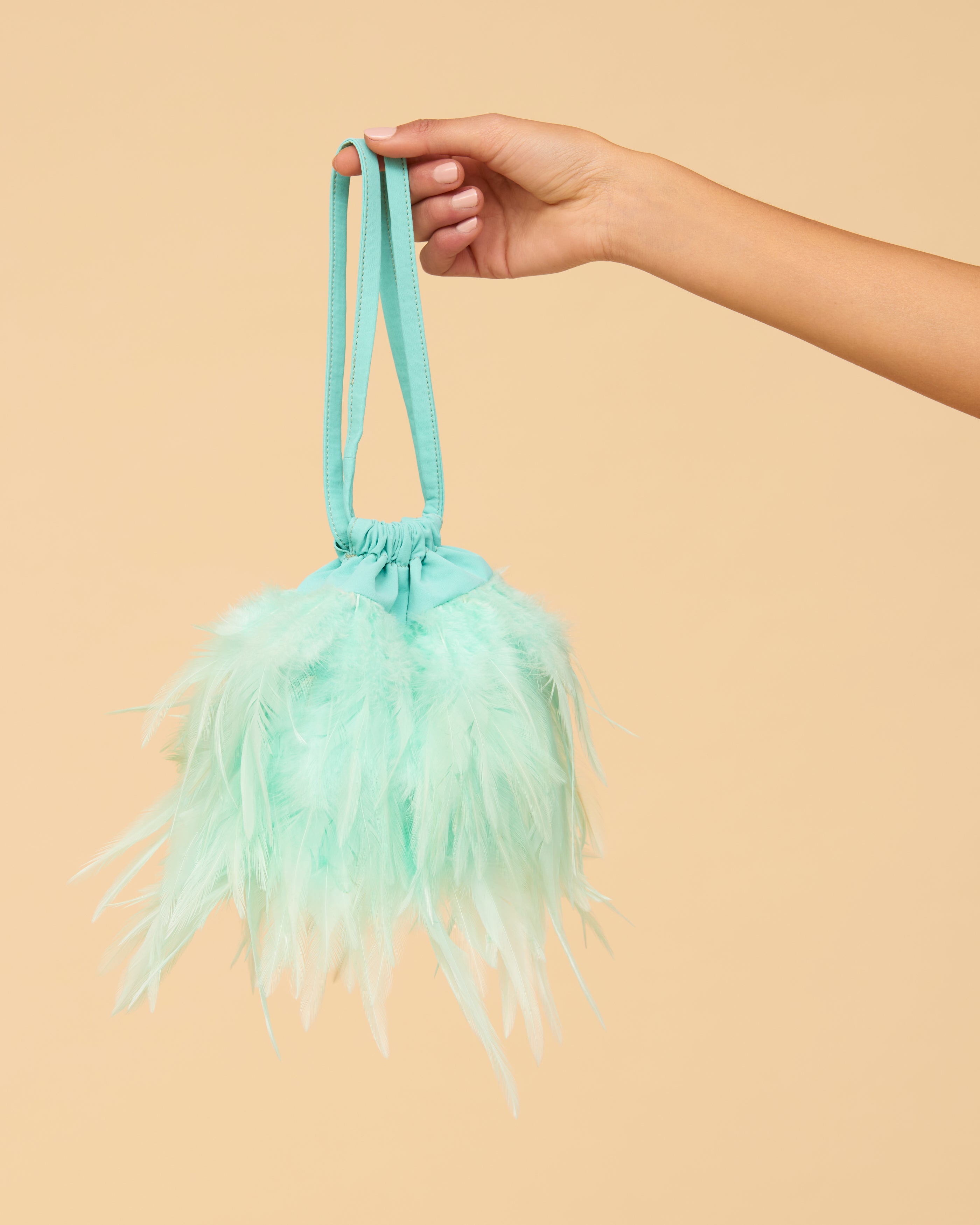 Sac Bruna Plumes Bleu sirène