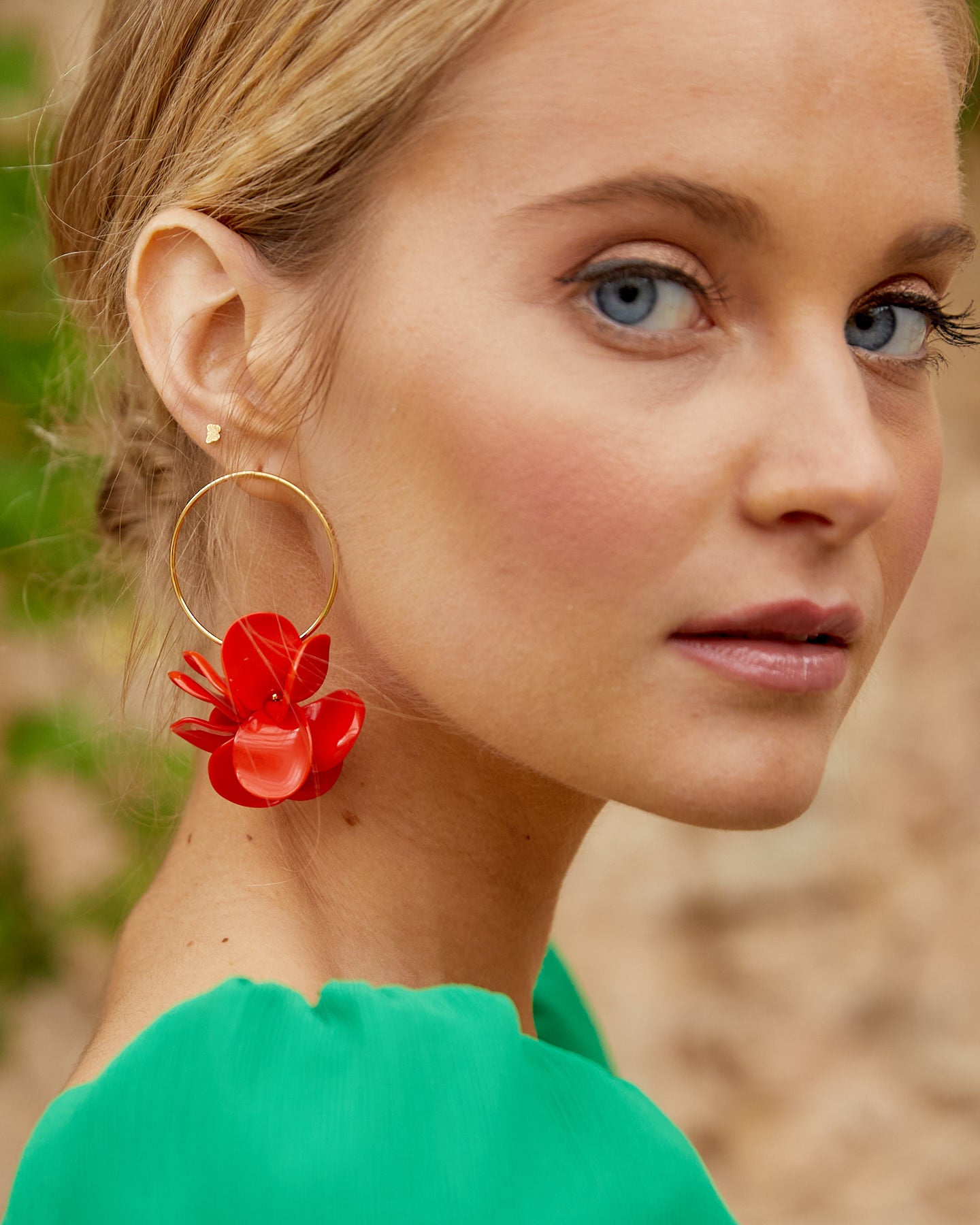 Pendientes Pétalos Rojo de Malababa