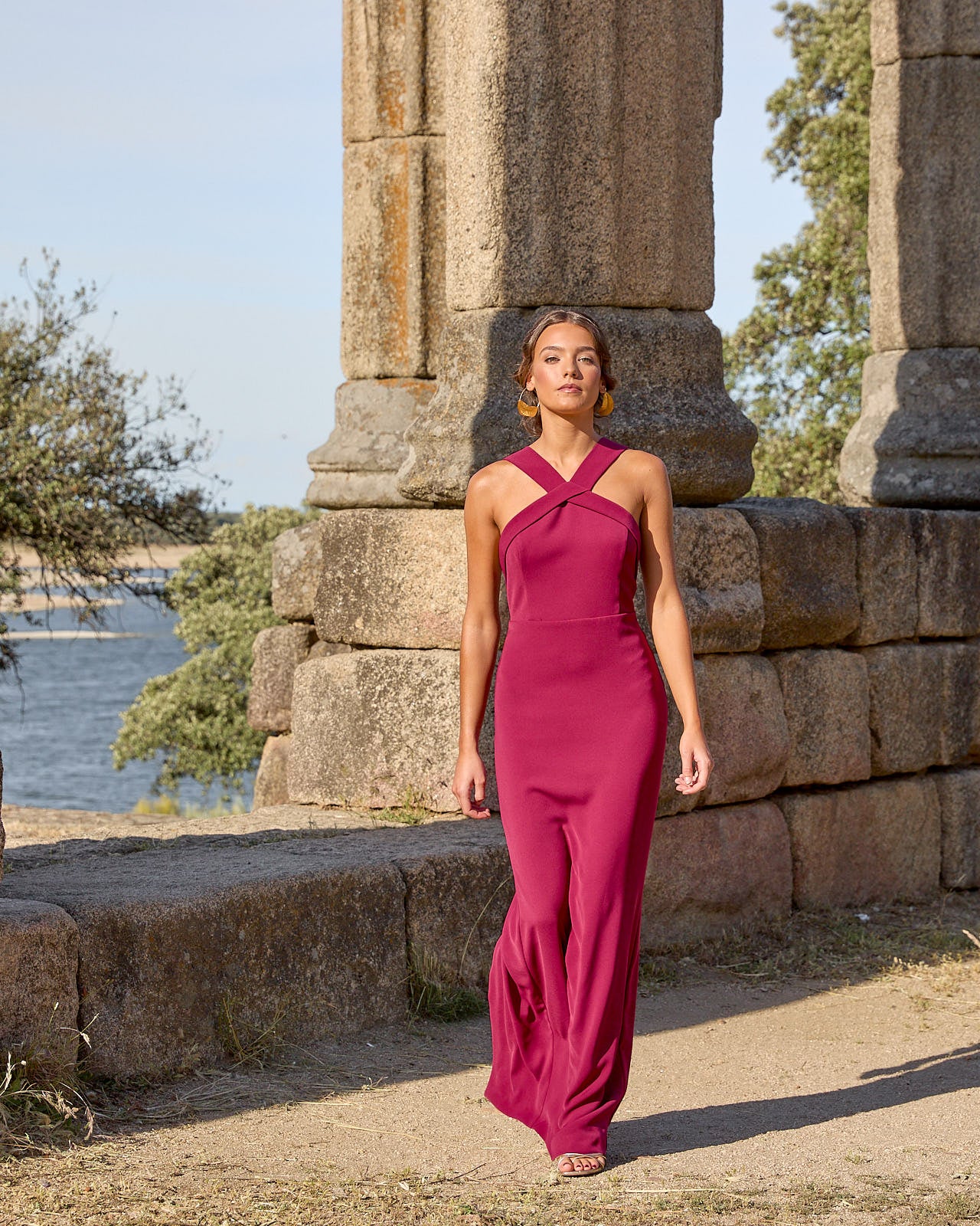 Olivia Maroon Dress