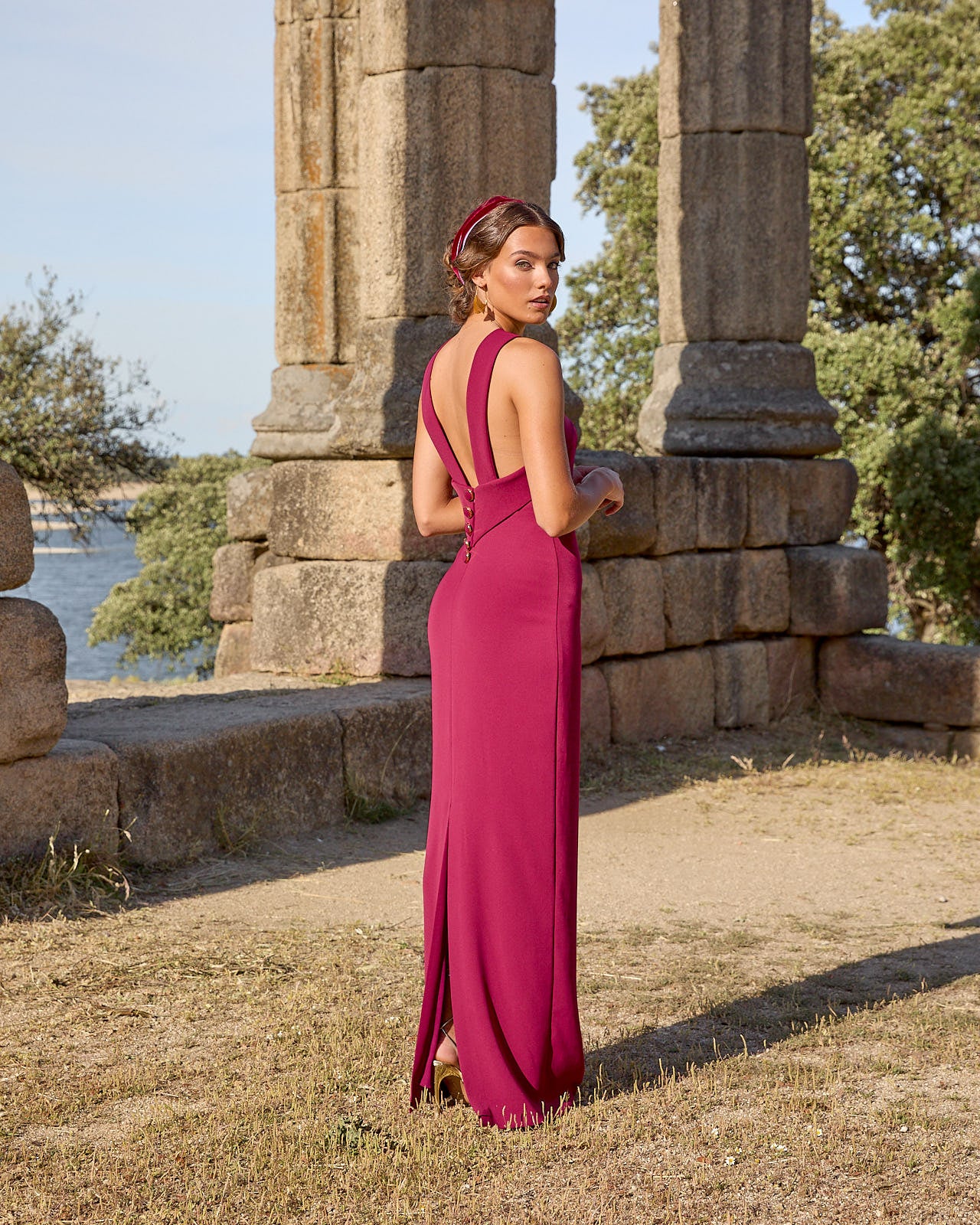 Olivia Maroon Dress