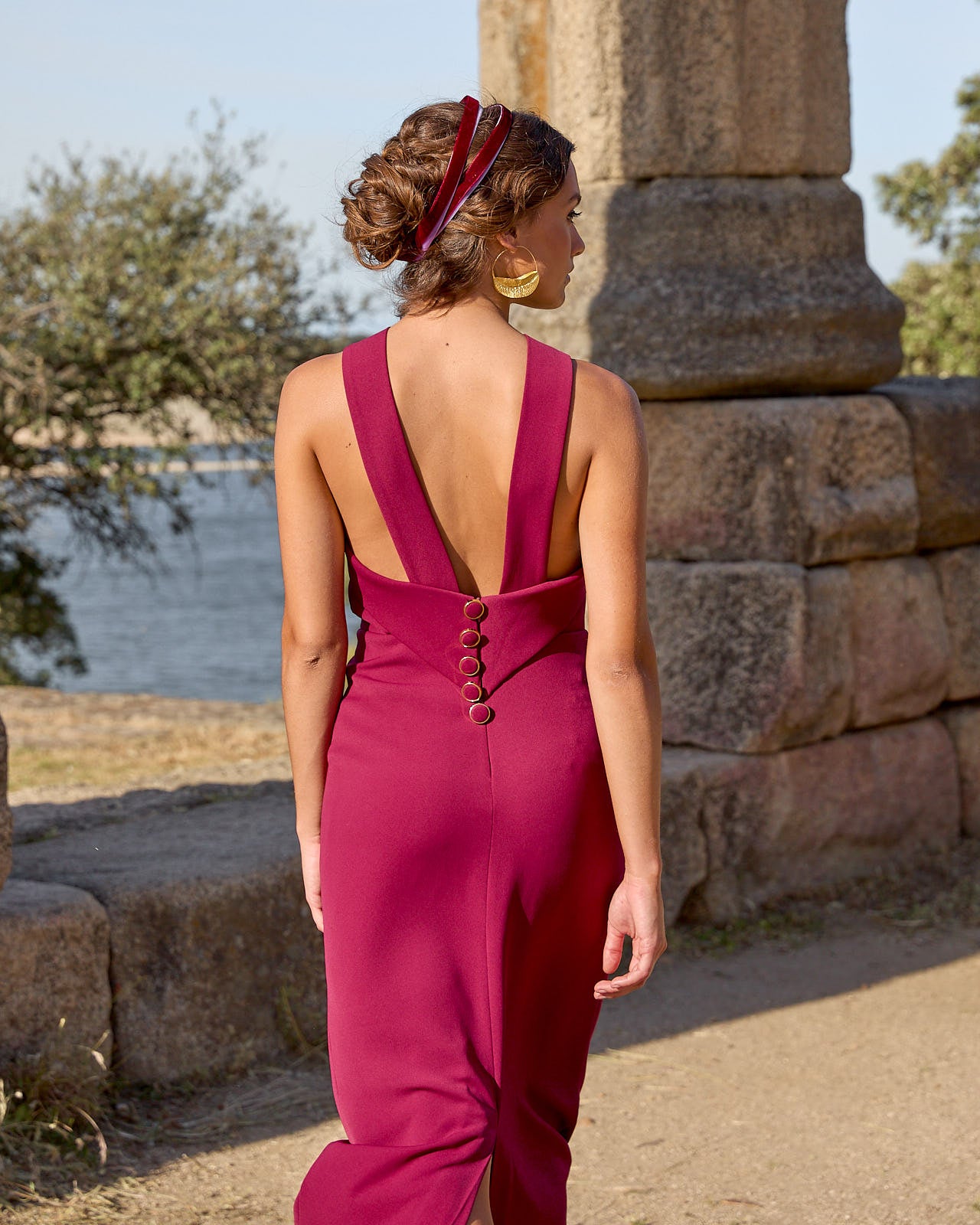 Olivia Maroon Dress
