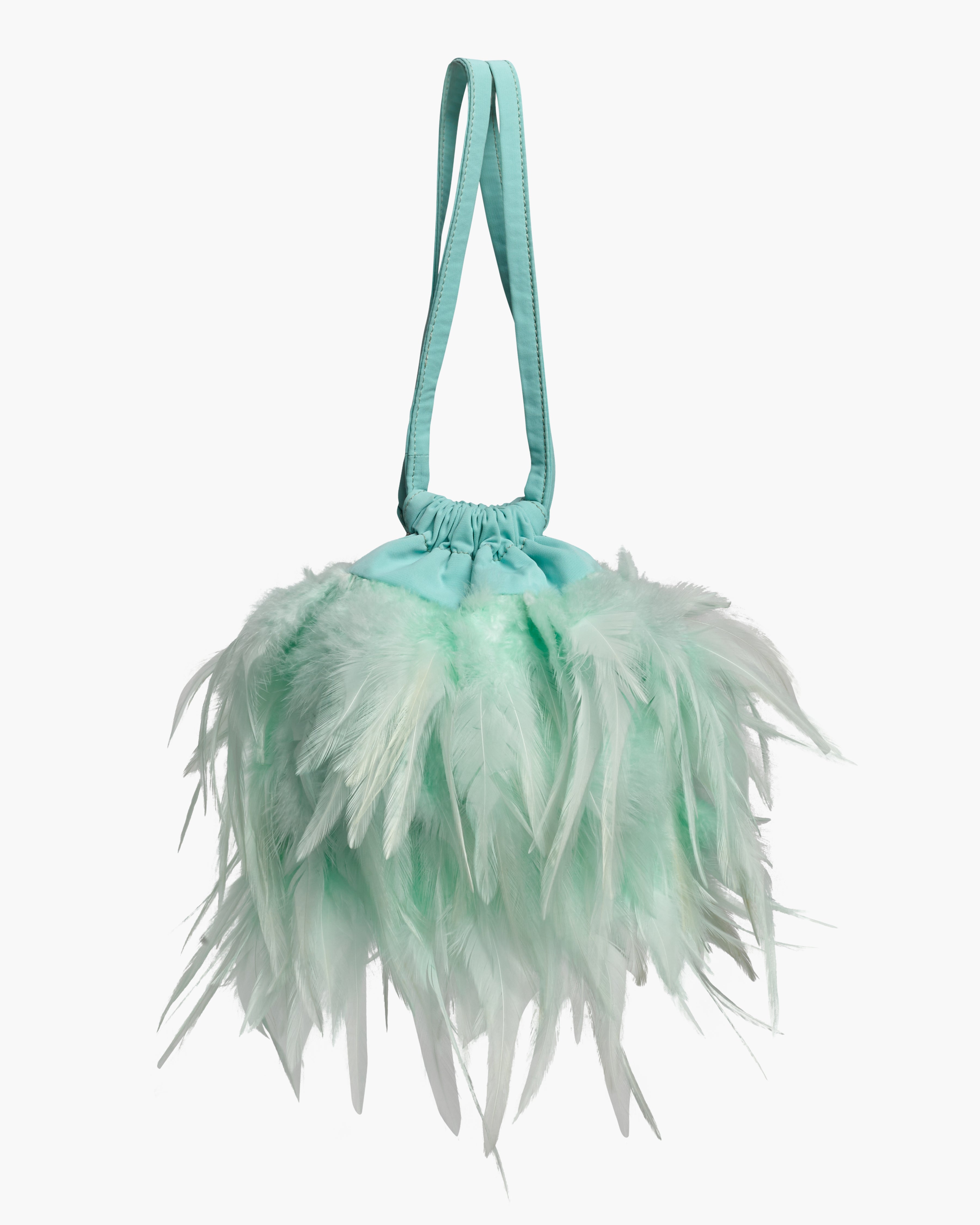 Sac Bruna Plumes Bleu sirène