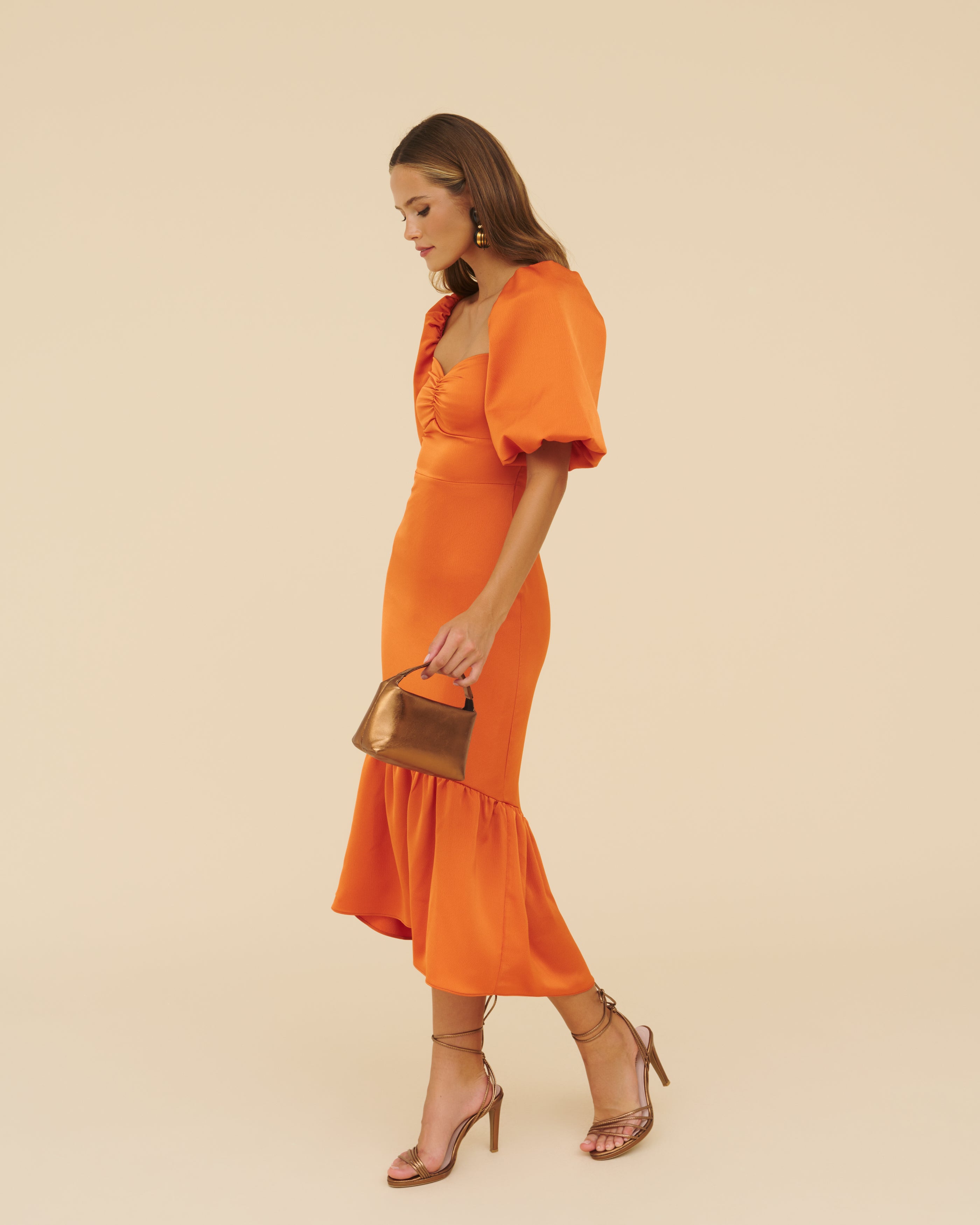 Luciana Russet Orange Dress
