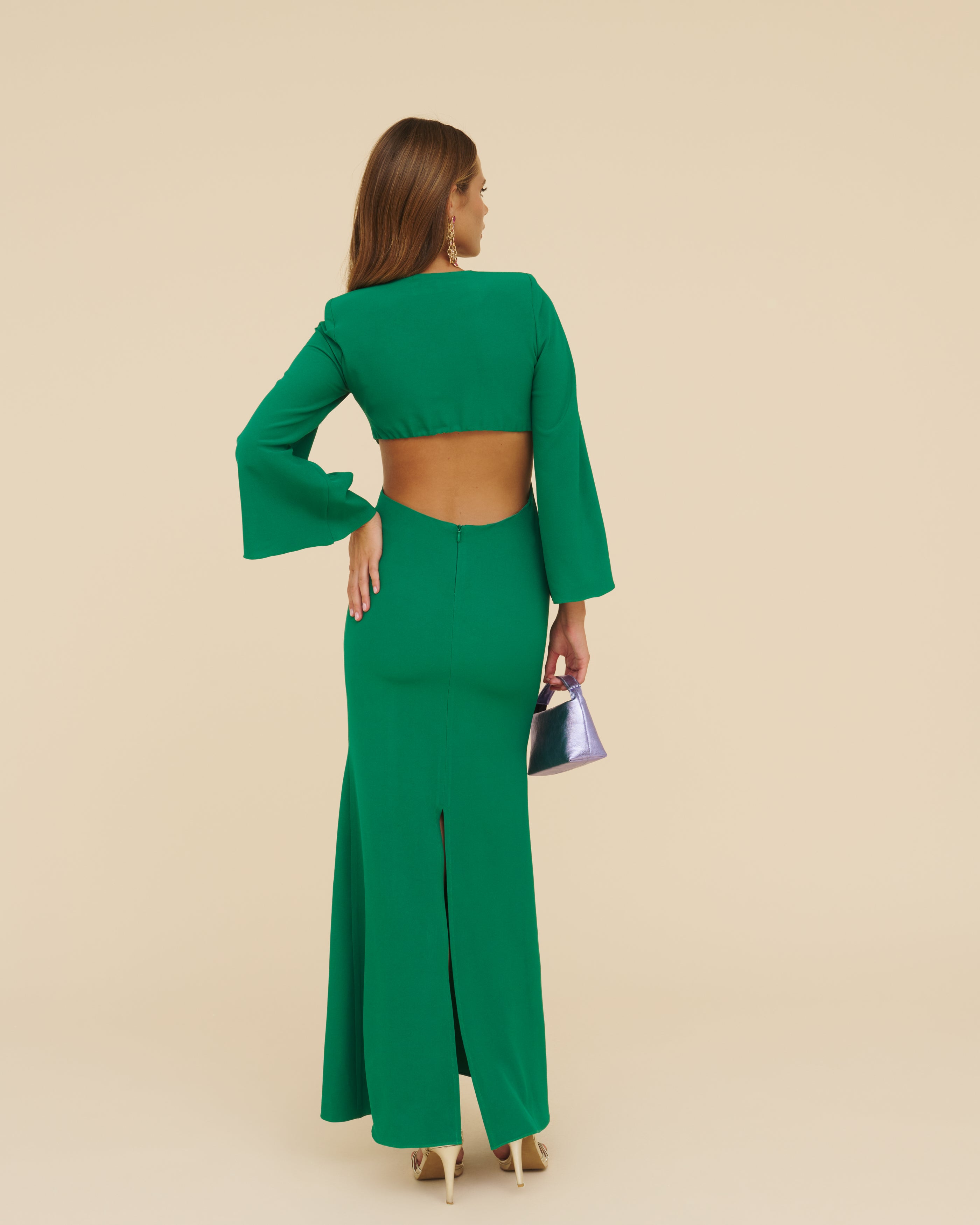 Aurelia Long Sleeve Gown – Green | Needle & Thread