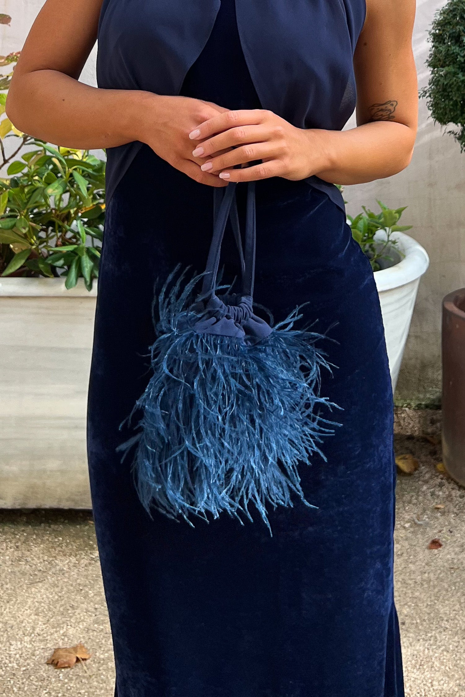 Bolso Bruna Plumas Azul marino