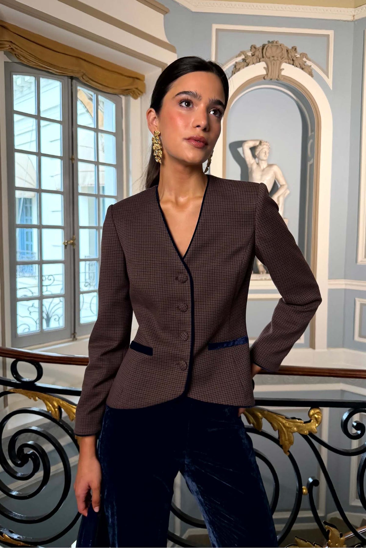 Blazer Ludovica Oxford Marino