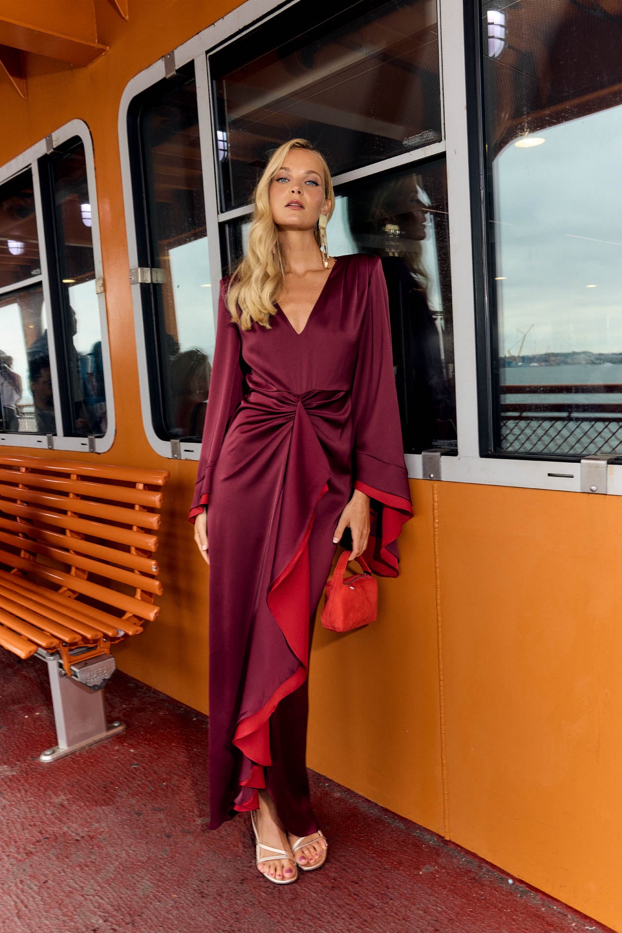 Audrey Burgundy Dress