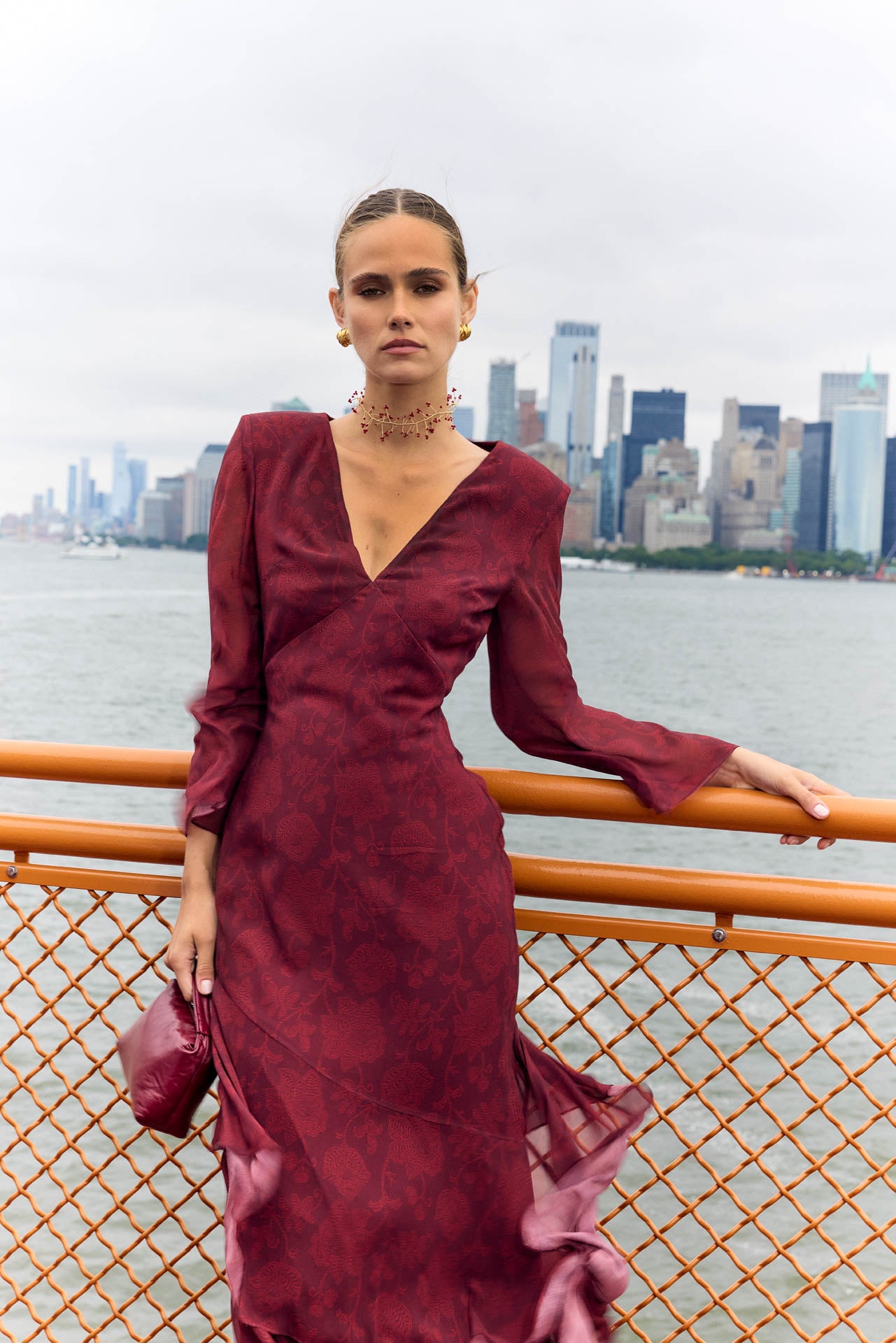 Jane Dahlia Maroon Dress