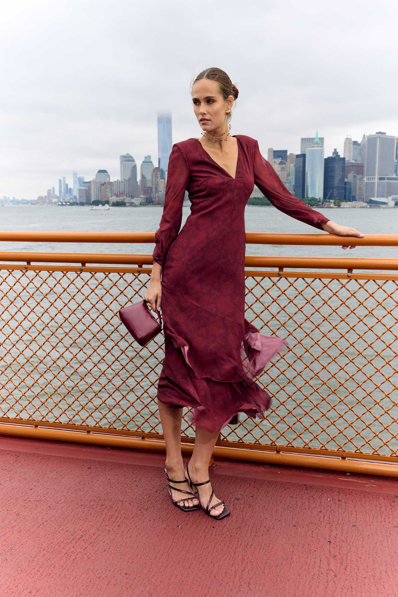 Jane Dahlia Maroon Dress