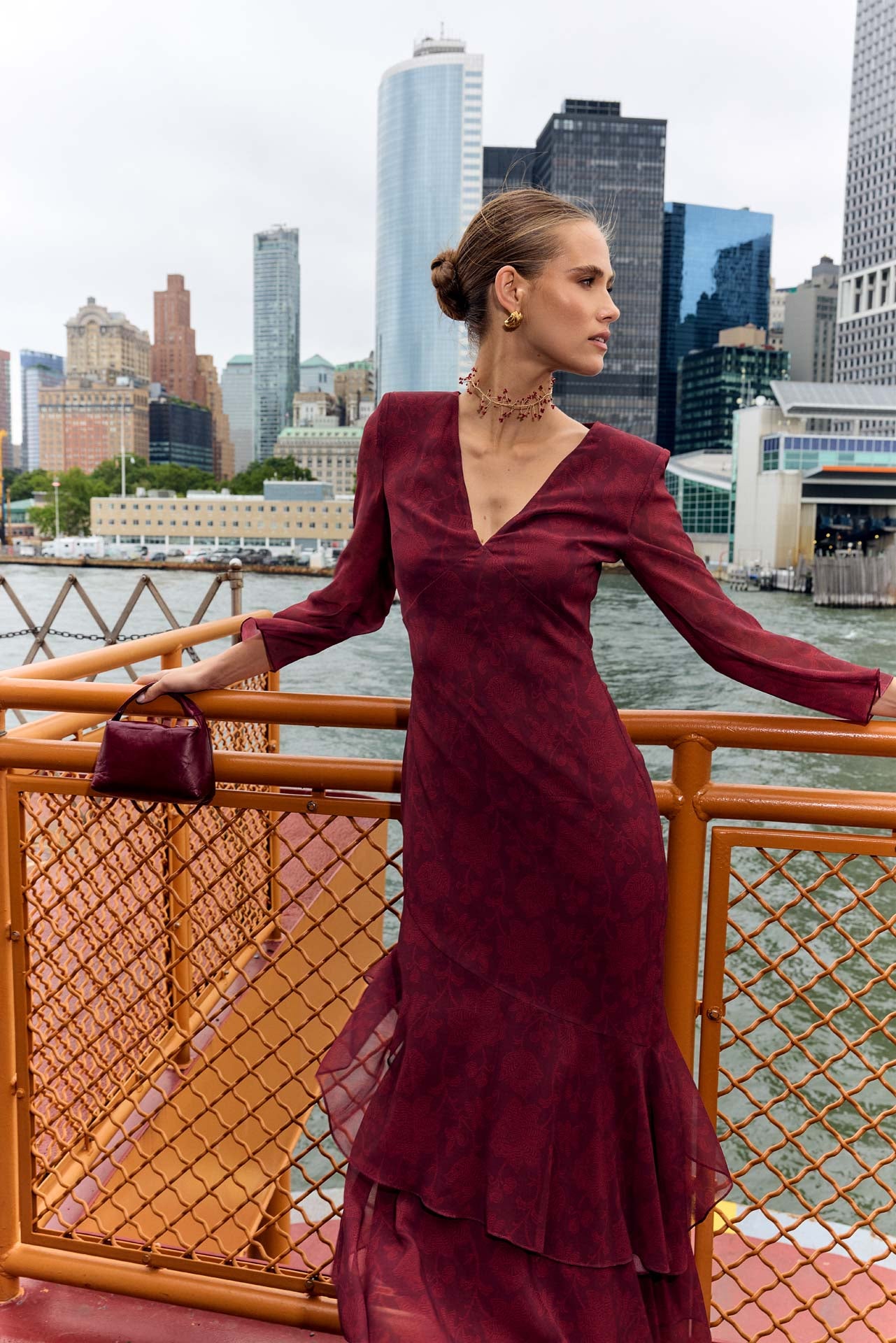 Jane Dahlia Maroon Dress