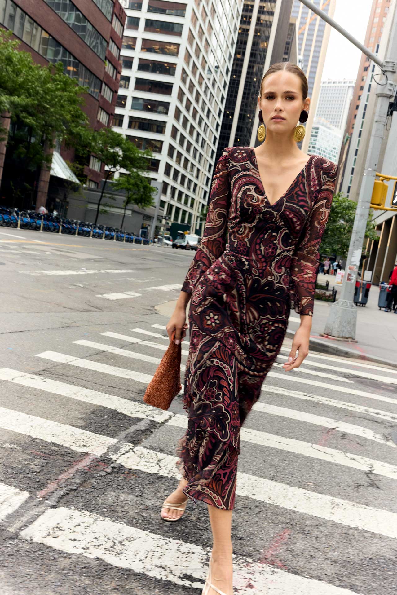 Jane Paisley Brown Dress