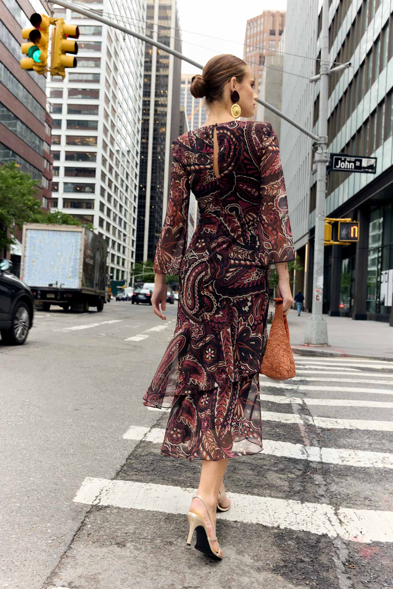 Jane Paisley Brown Dress
