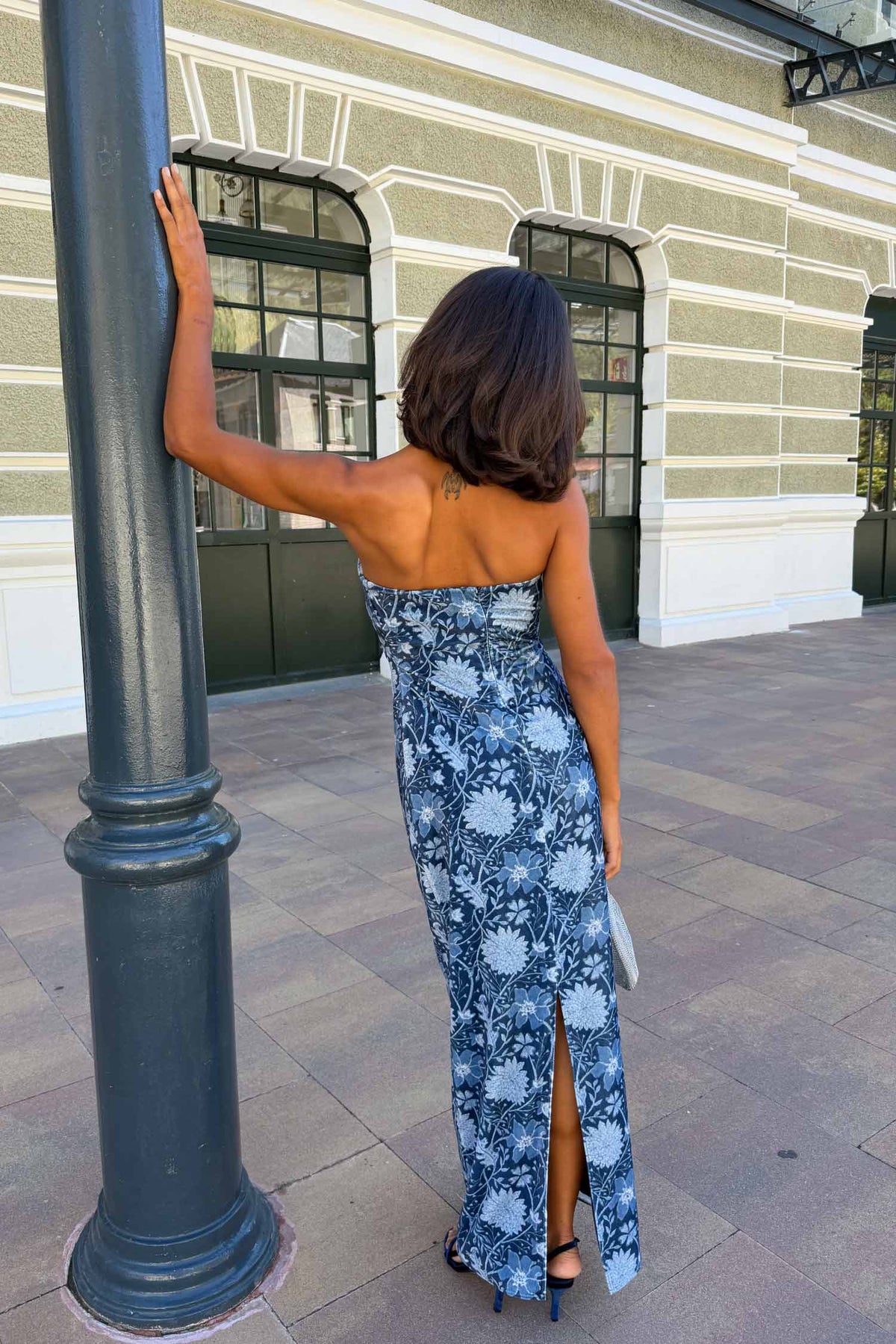 Vestido Salma Veludo Verbena Azul