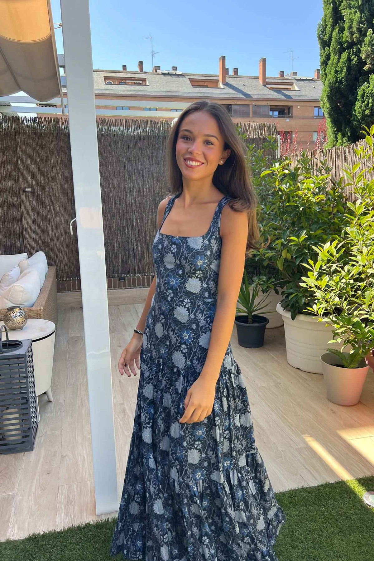 Vestido Carlota Verbena Azul Oscuro