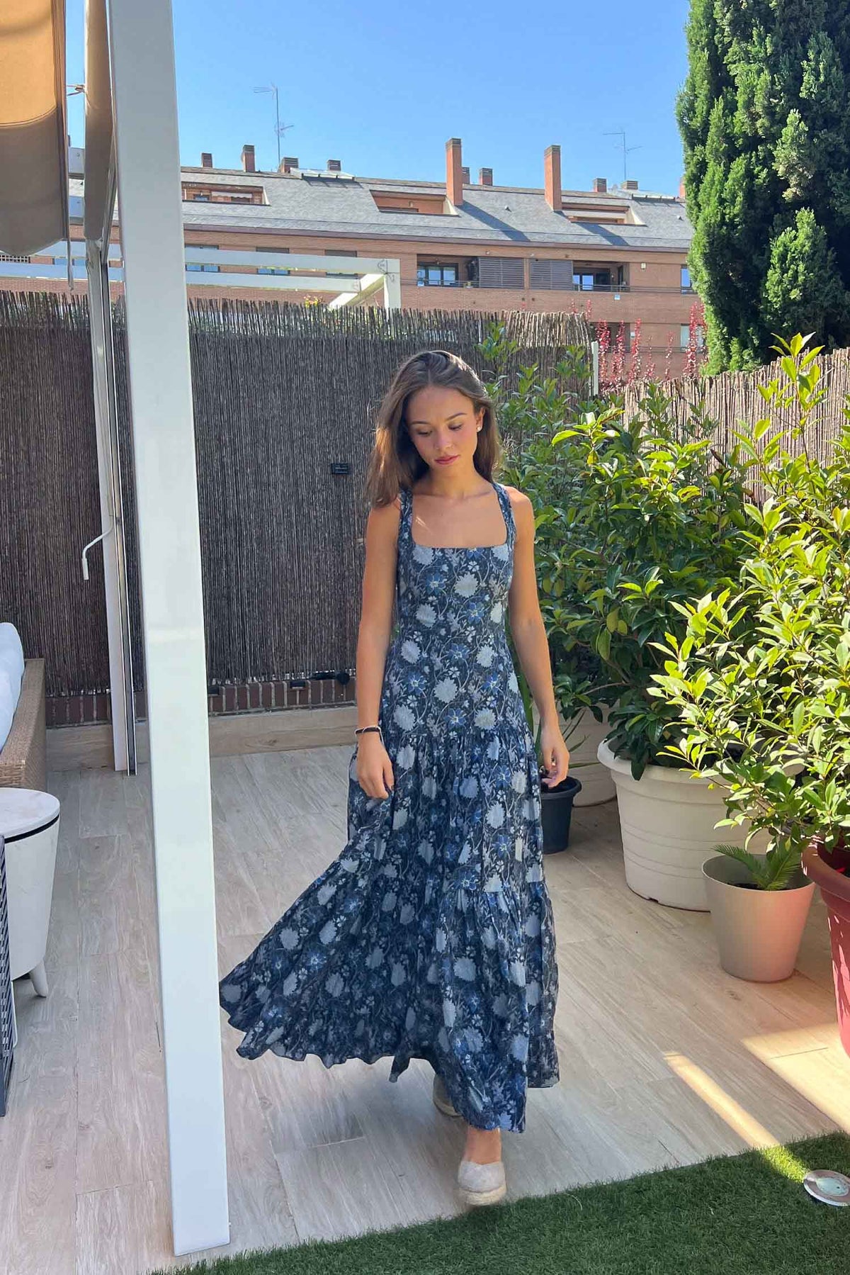 Vestido Carlota Verbena Azul Oscuro