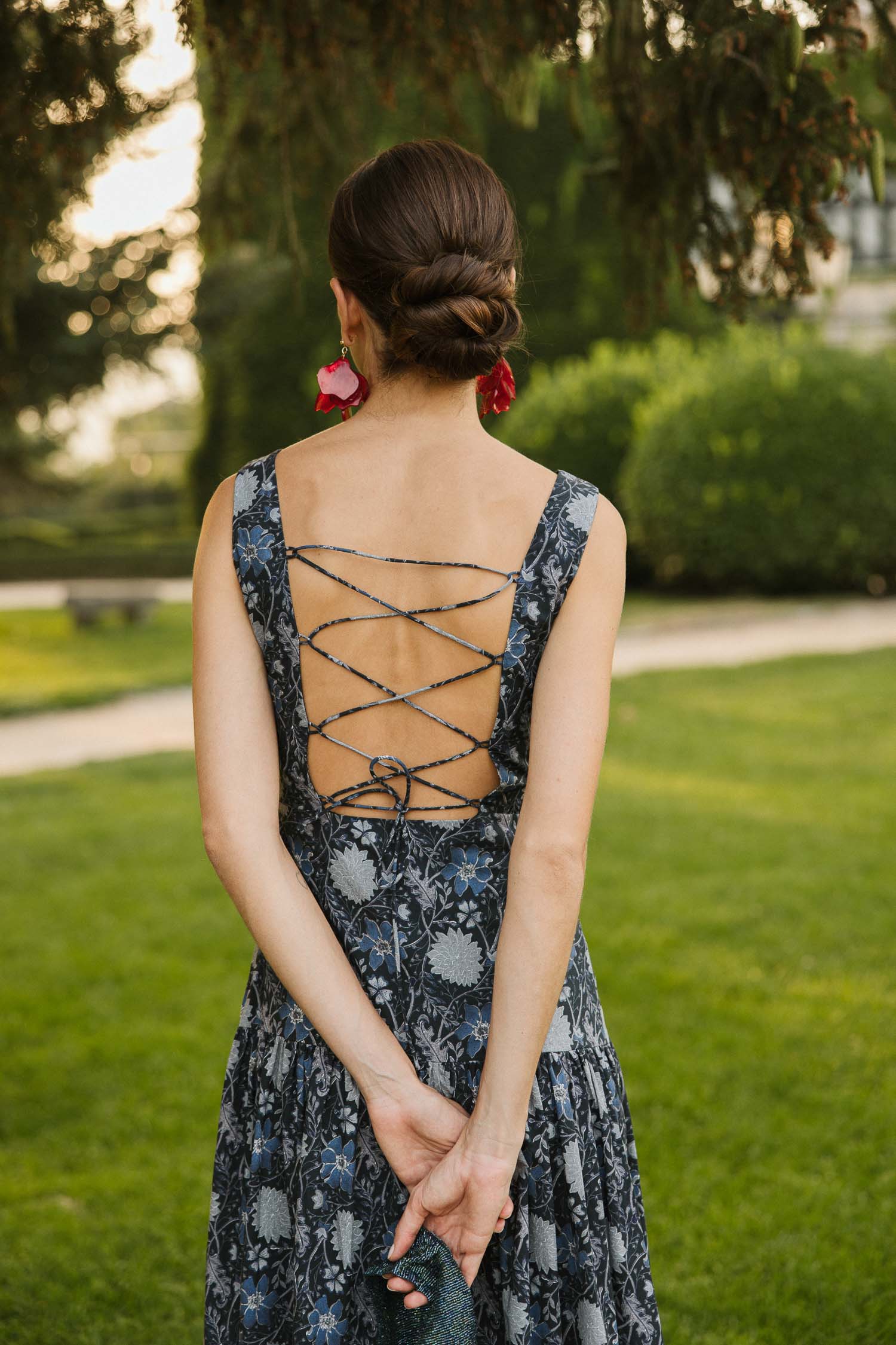 Vestido Carlota Verbena Azul Oscuro