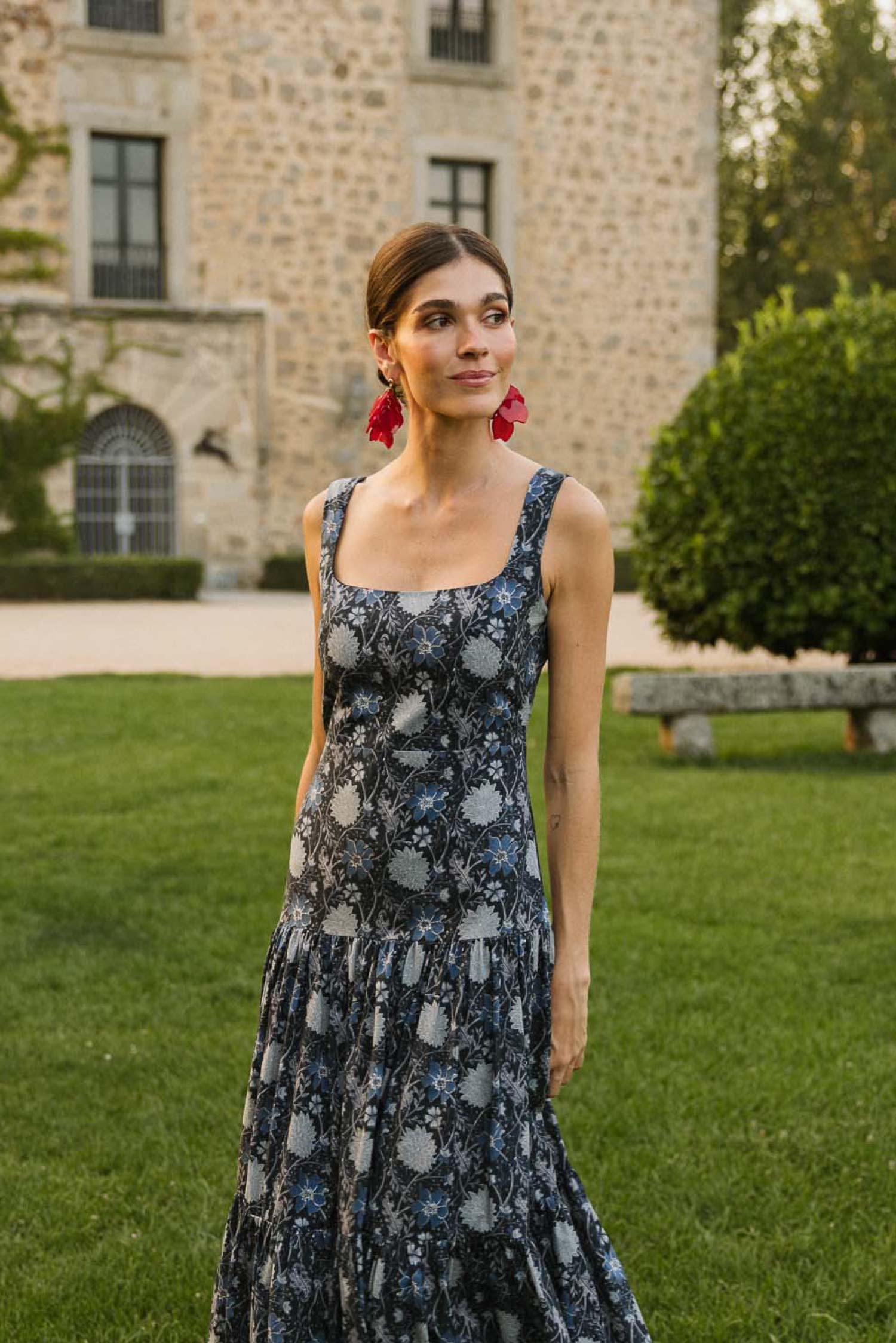 Vestido Carlota Verbena Azul Oscuro