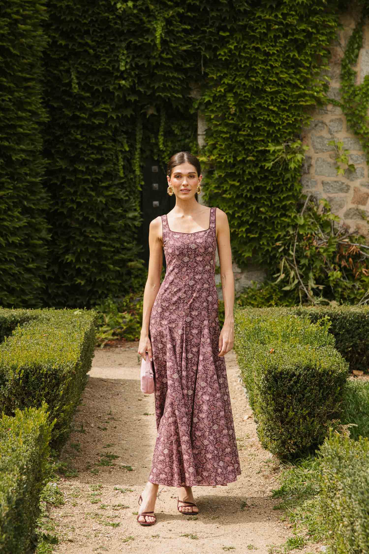 Vestido Casilda Loto Granate
