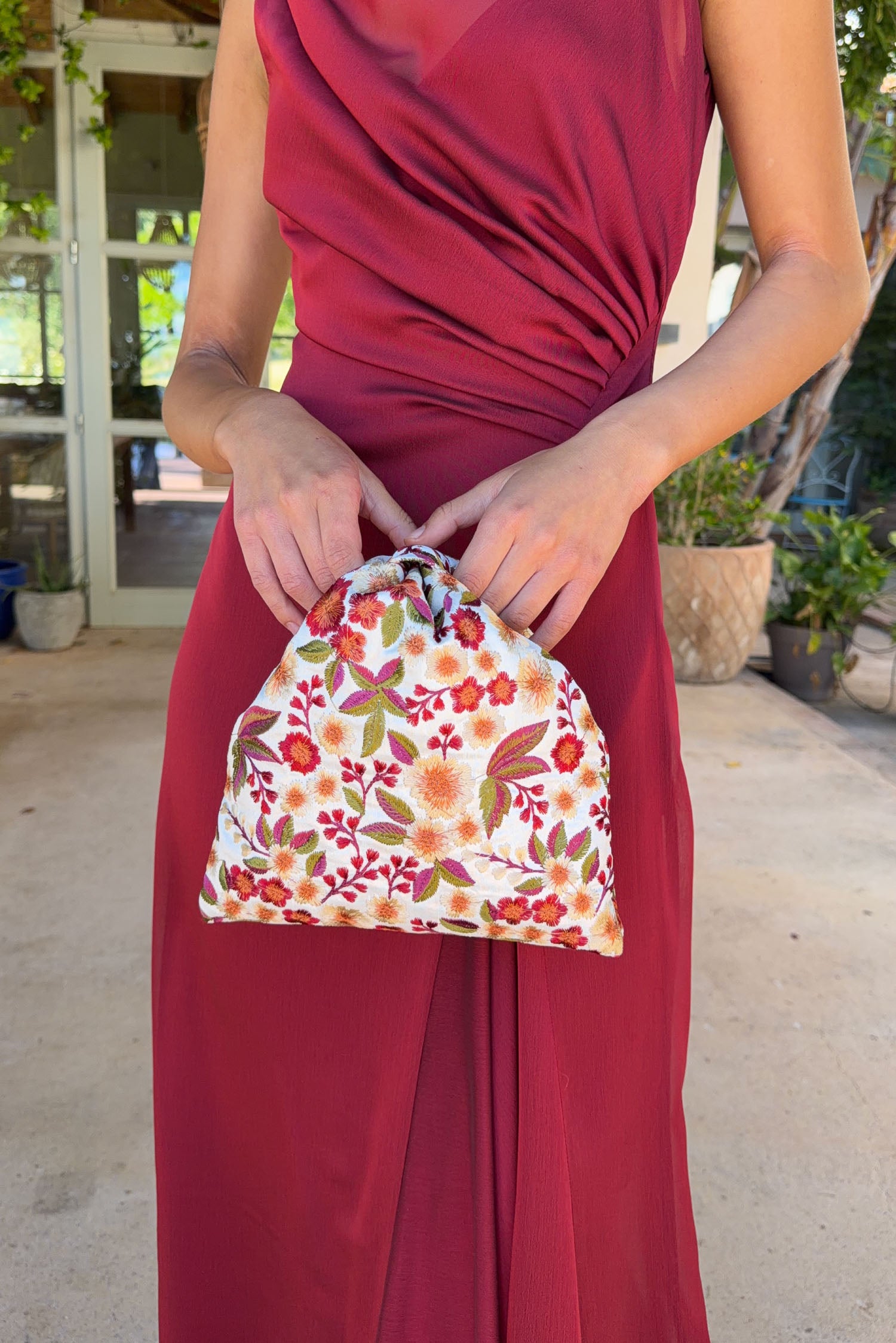 Bolso Ámbar Pettite Flores Marfil