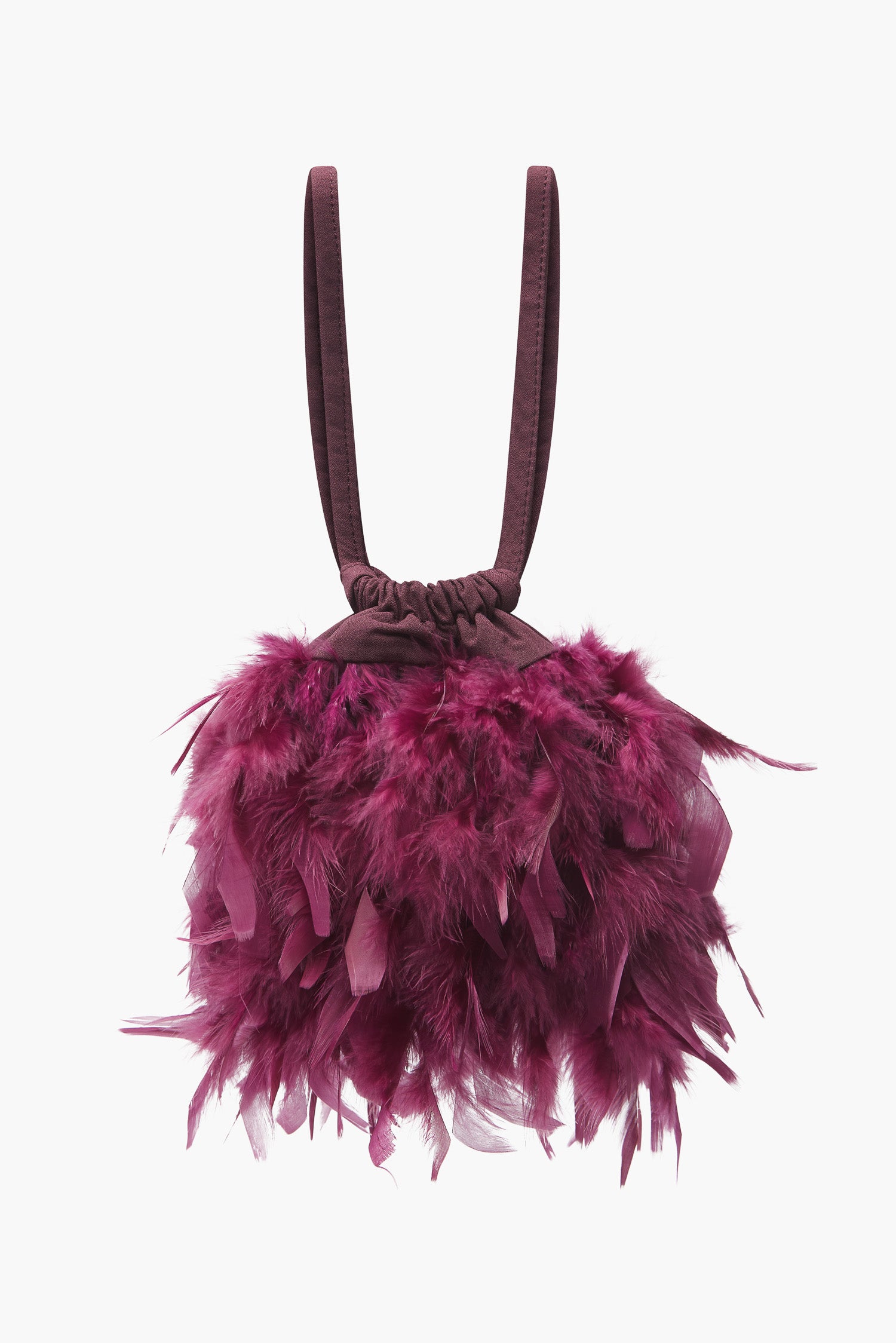 Bolso Bruna Plumas Cereza