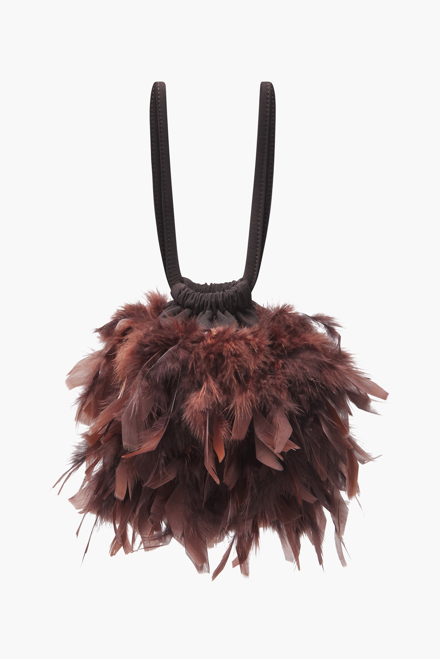 Bolso Bruna Plumas Marrón