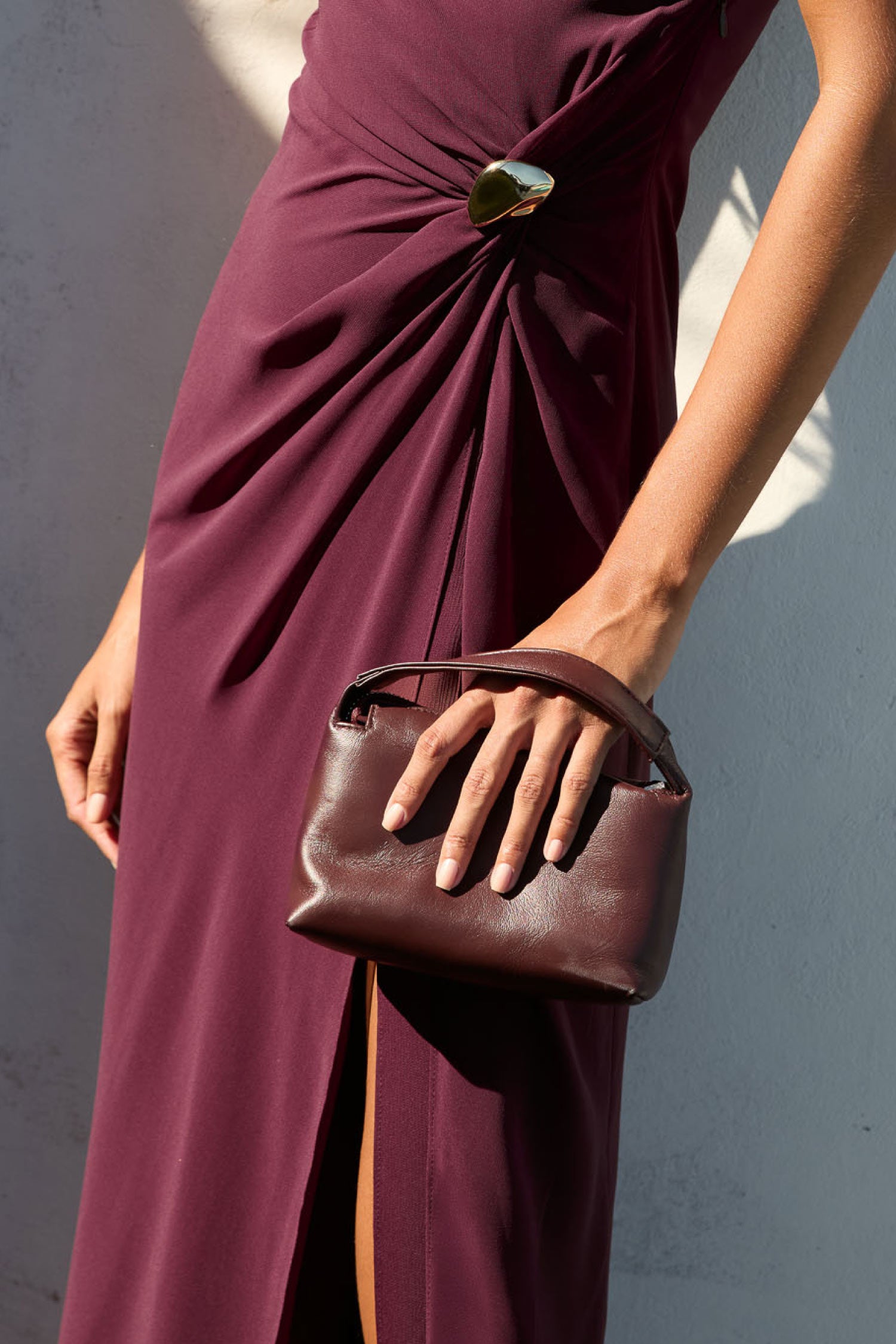 Small Rectangular Handbag Sonora Aubergine | Lady Pipa