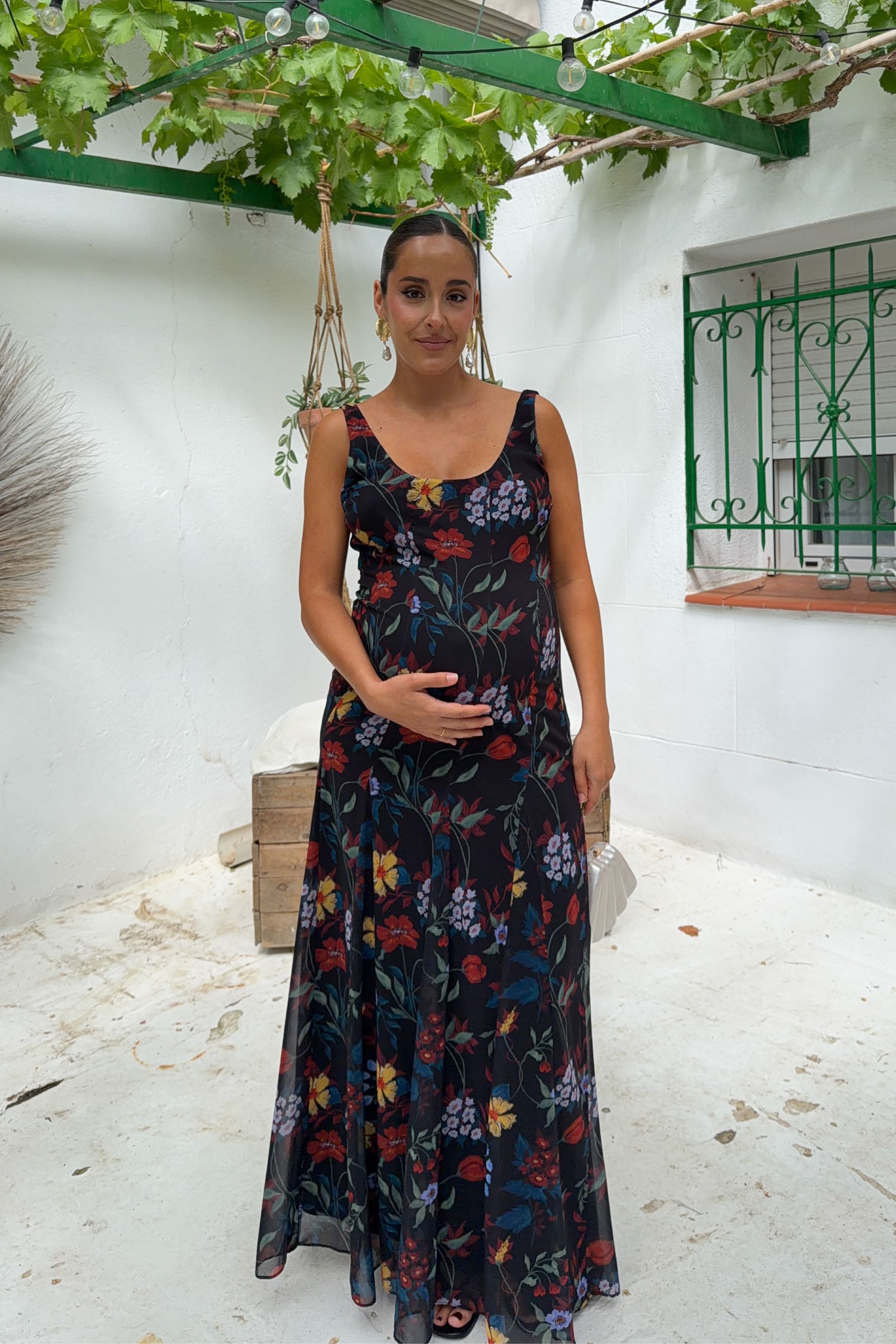 Robe Ondina Fleurs Noir