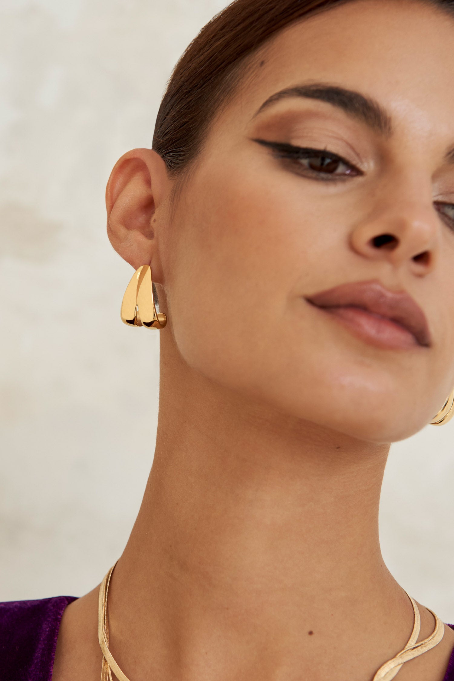 Pendientes Doble Aro Dorado