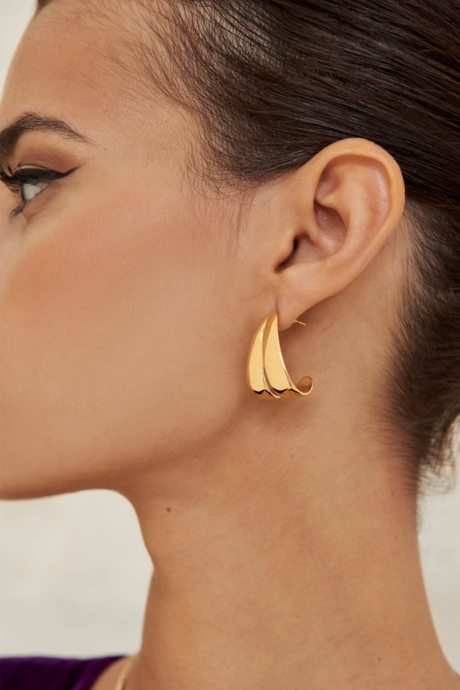 Pendientes Doble Aro Dorado