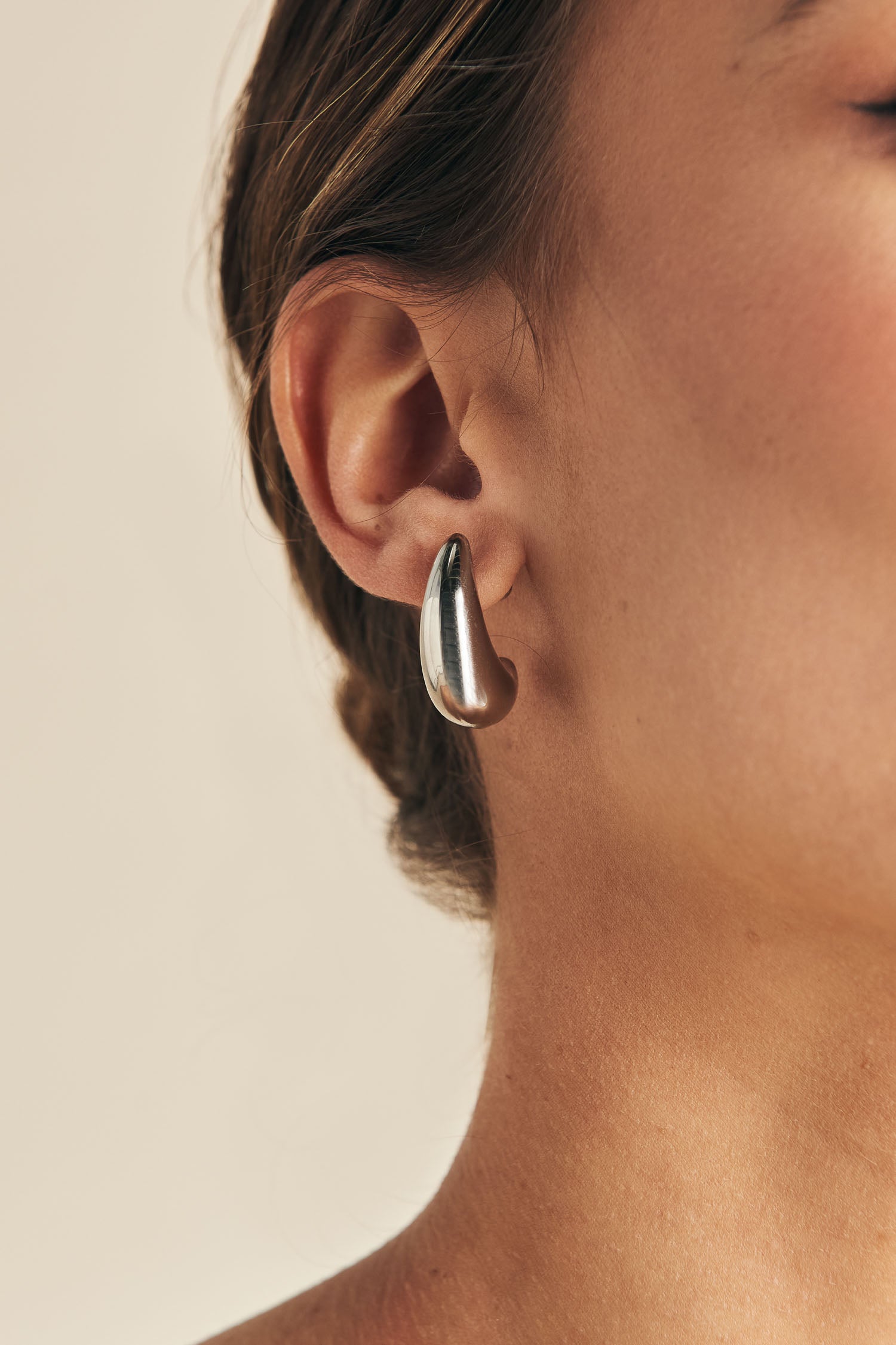 Pendientes Gota Plateado