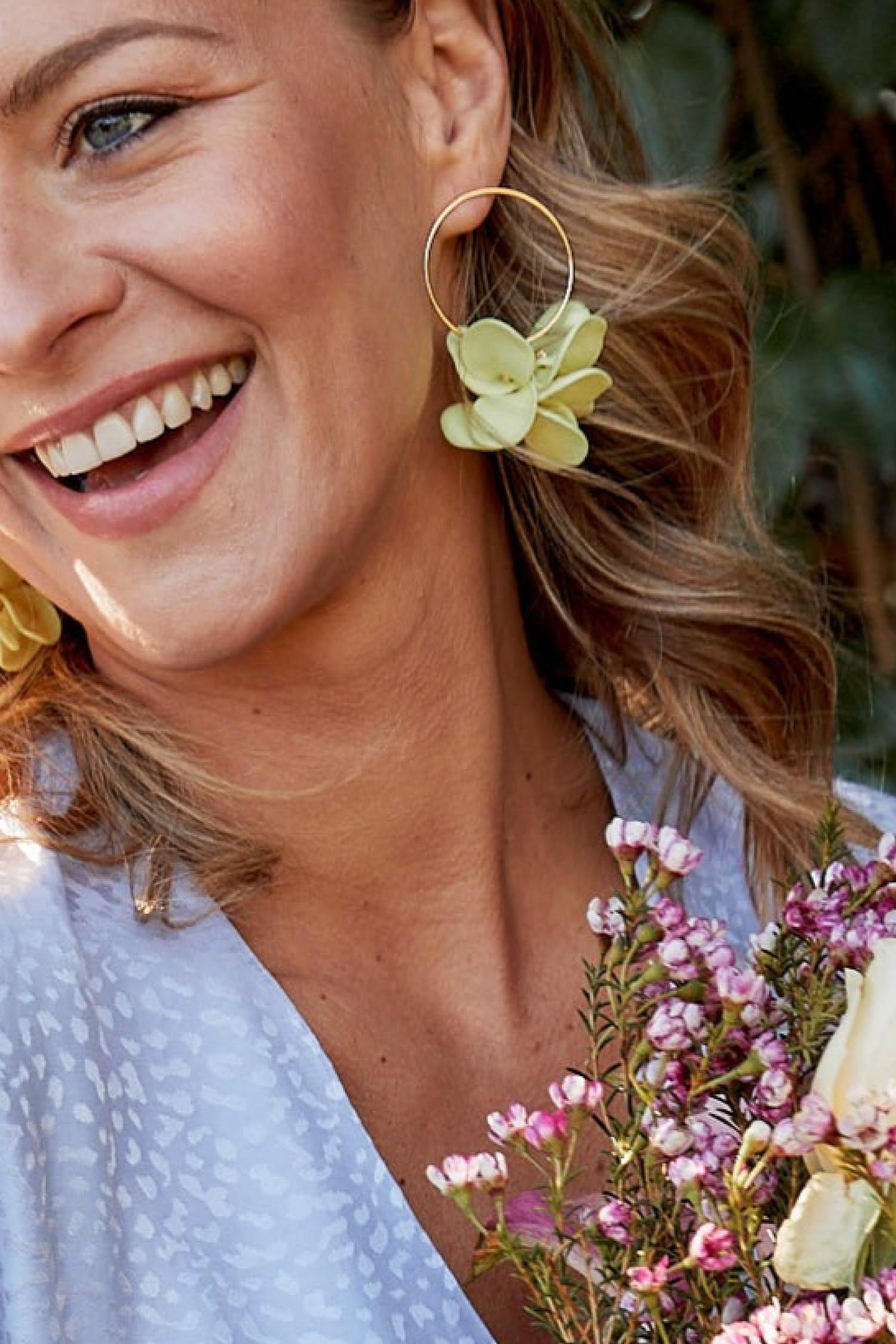 Pendientes Pétalos Amarillo de Malababa