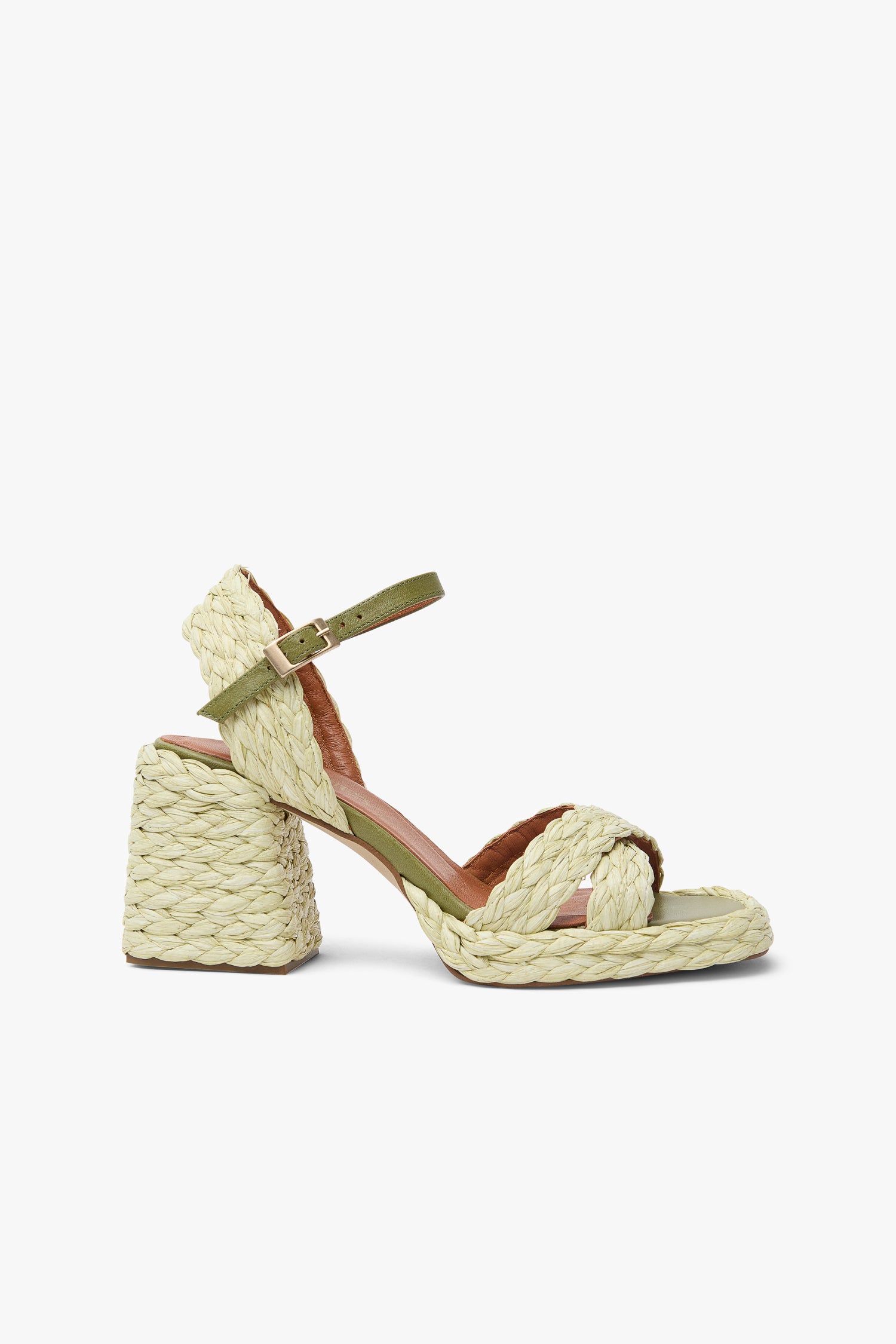 Sandalia Dalia Rafia Oliva