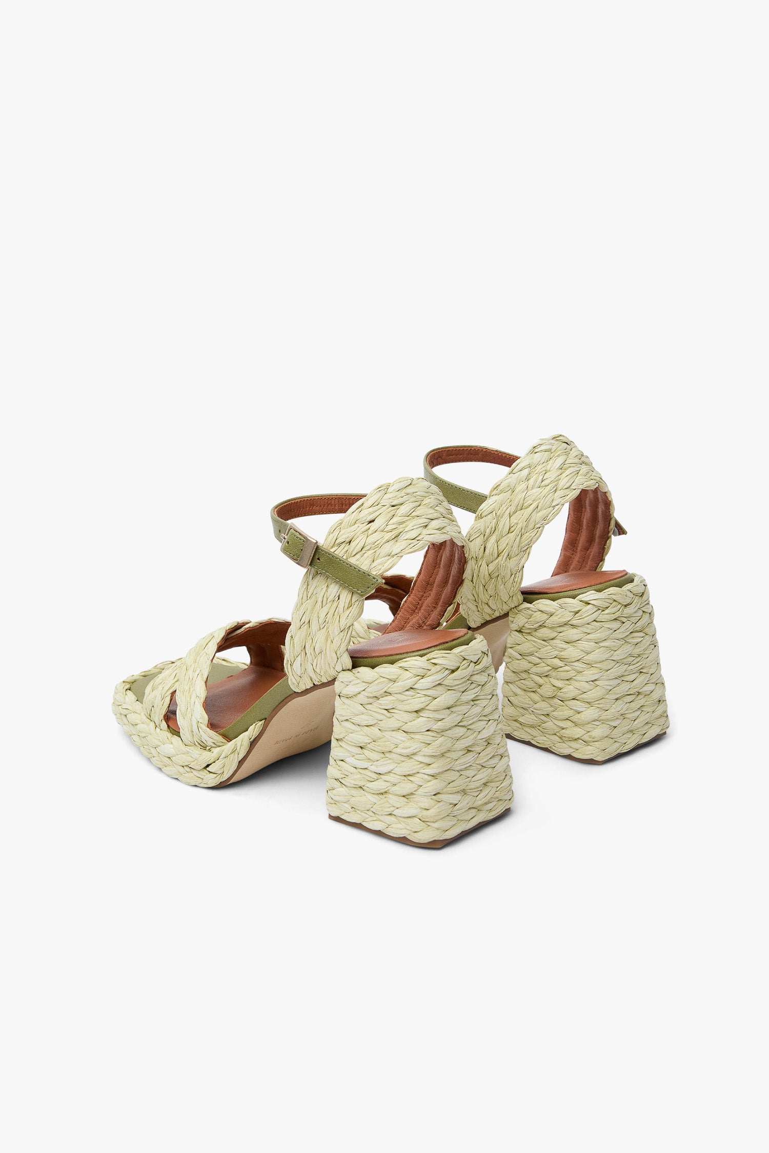Dalia Sandals Olive Raffia