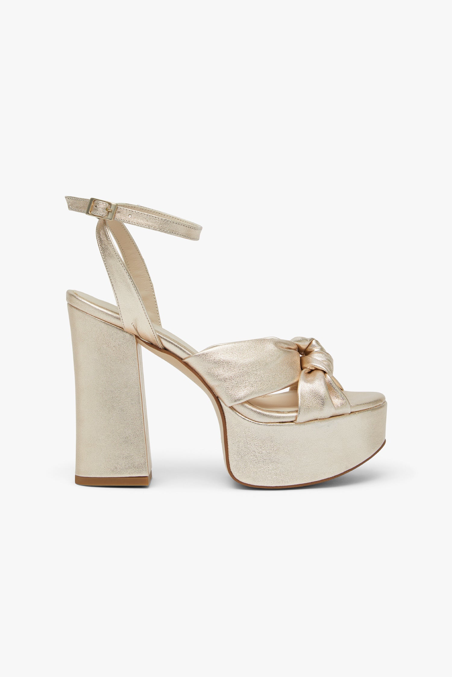 Greta Block Gold Sandals