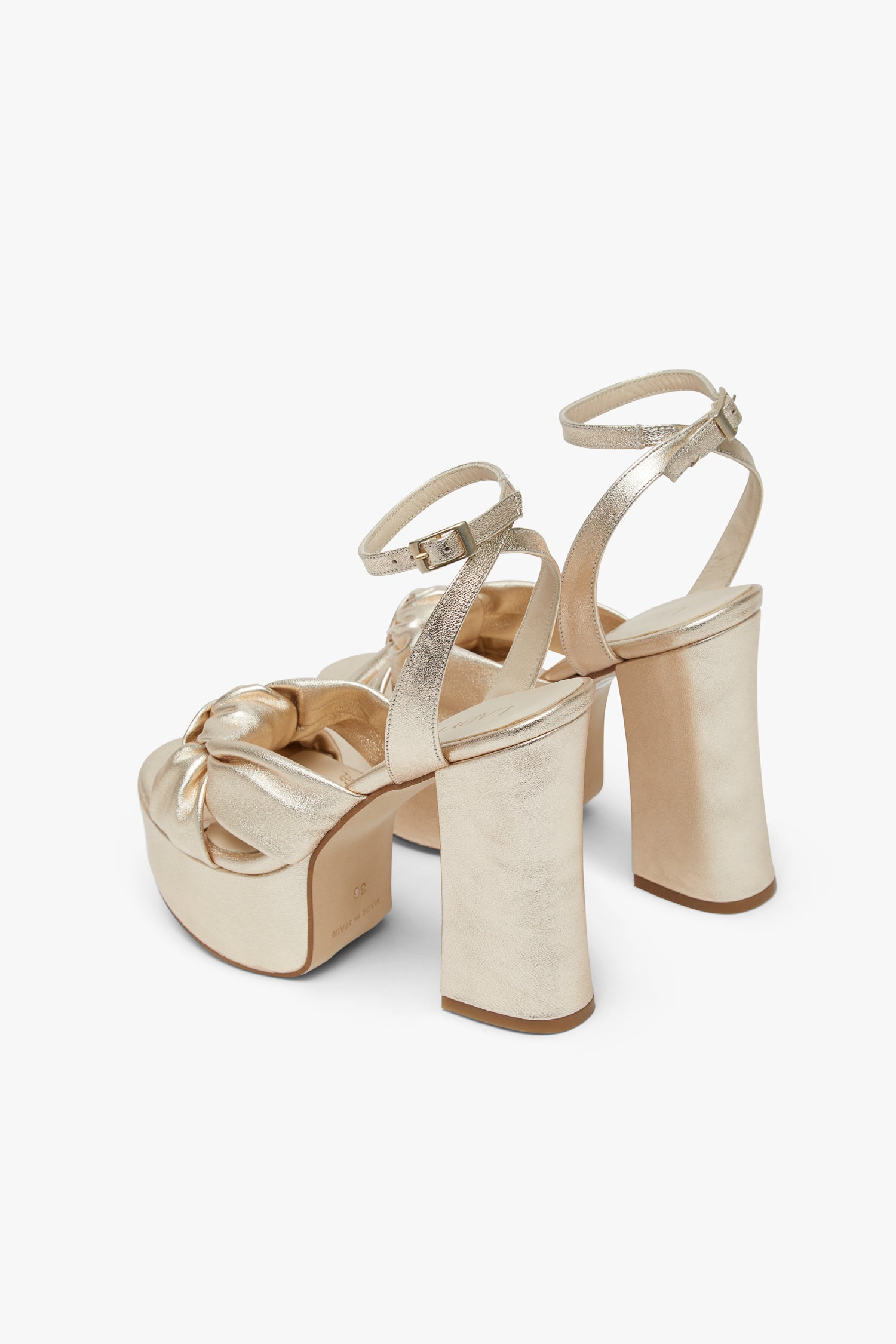Greta Block Gold Sandals