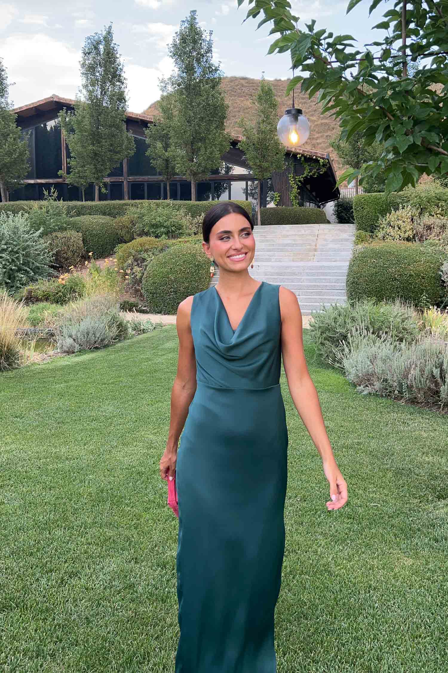 Vestido Palazzo Petróleo