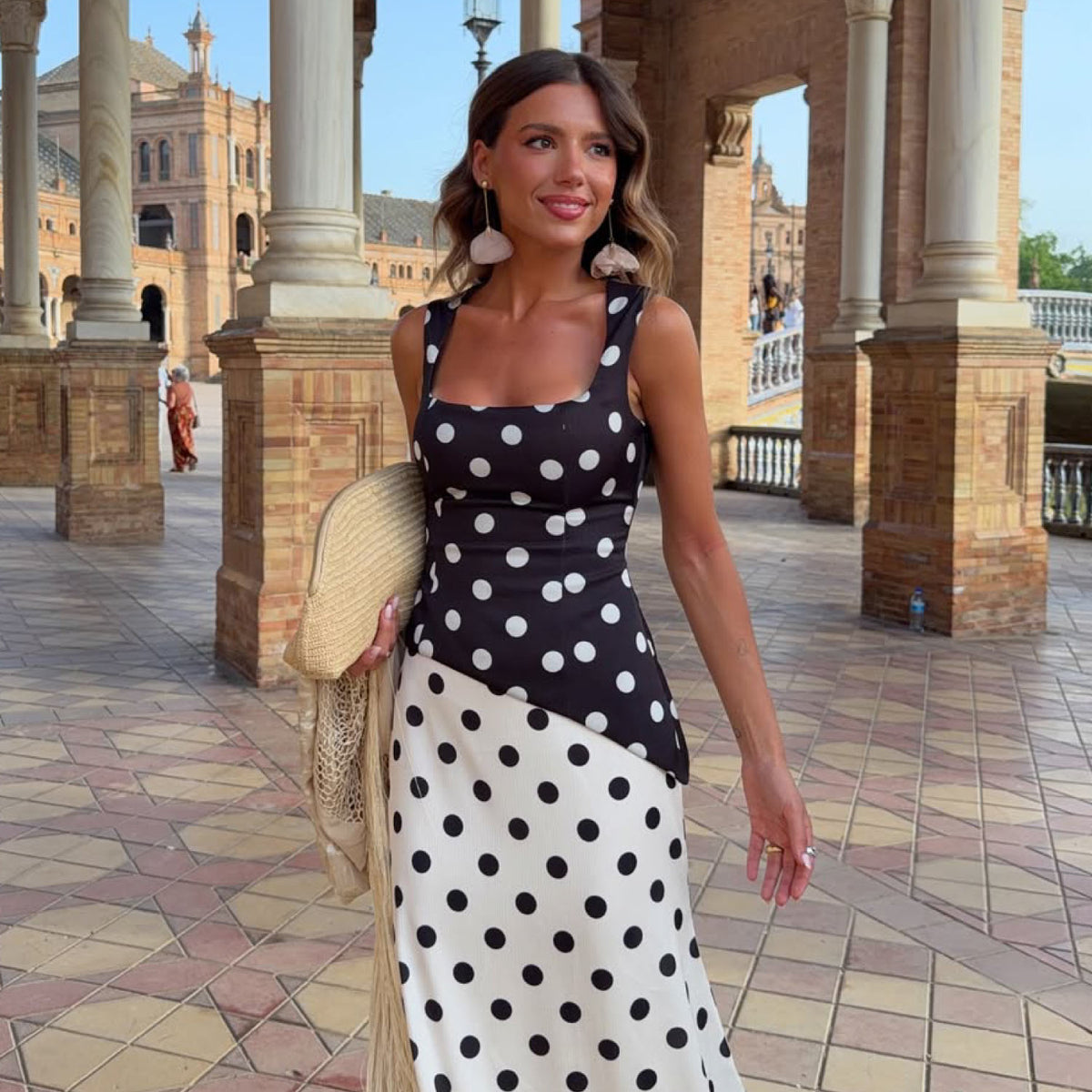 Andrea Dress Black Polka Dots