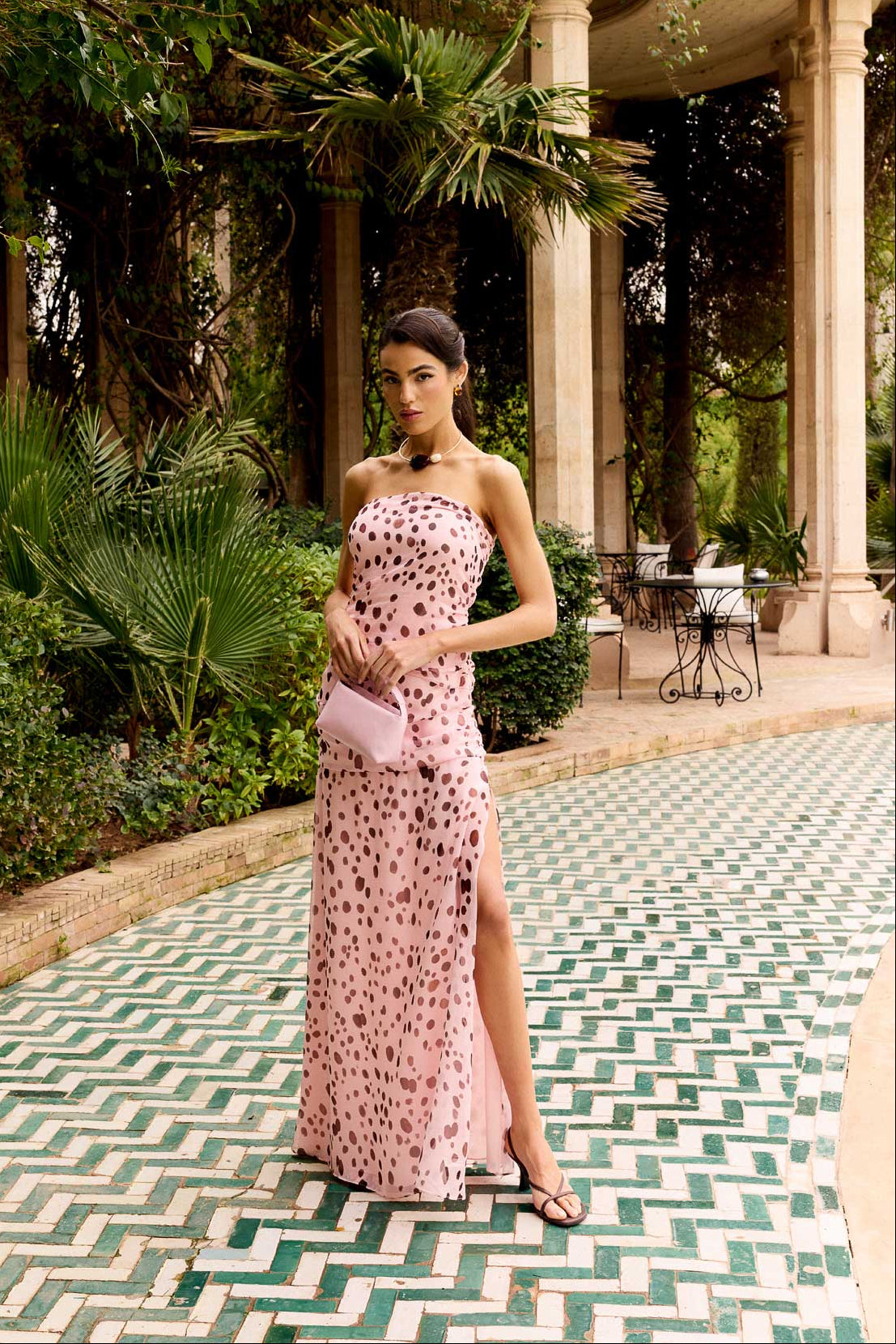 Camille Dress Pink Polka Dots