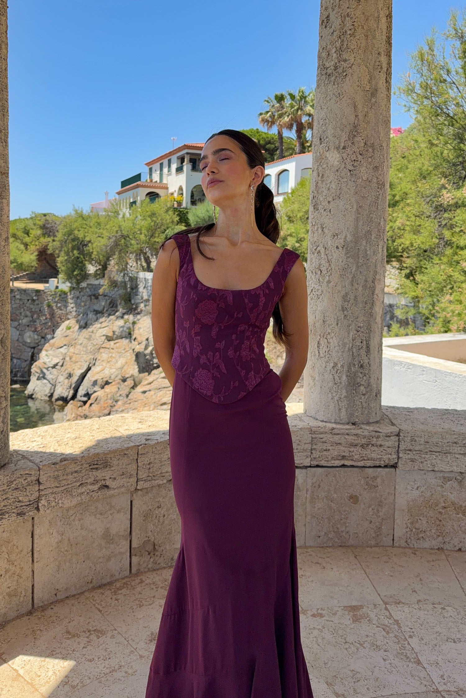 Chiara Burgundy Dress