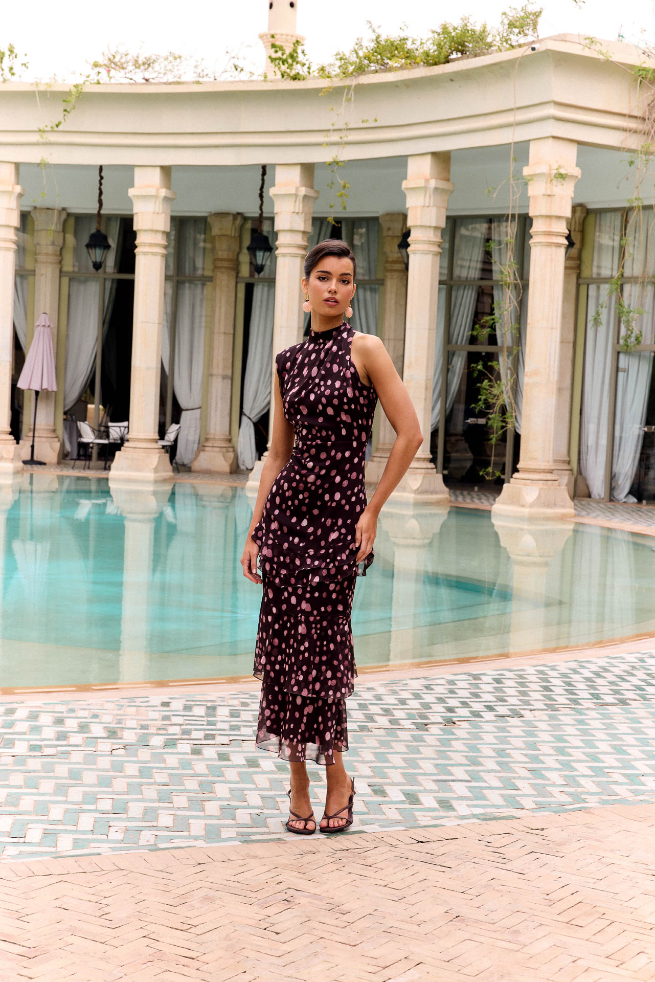 Vestido Irisa Topos Chocolate