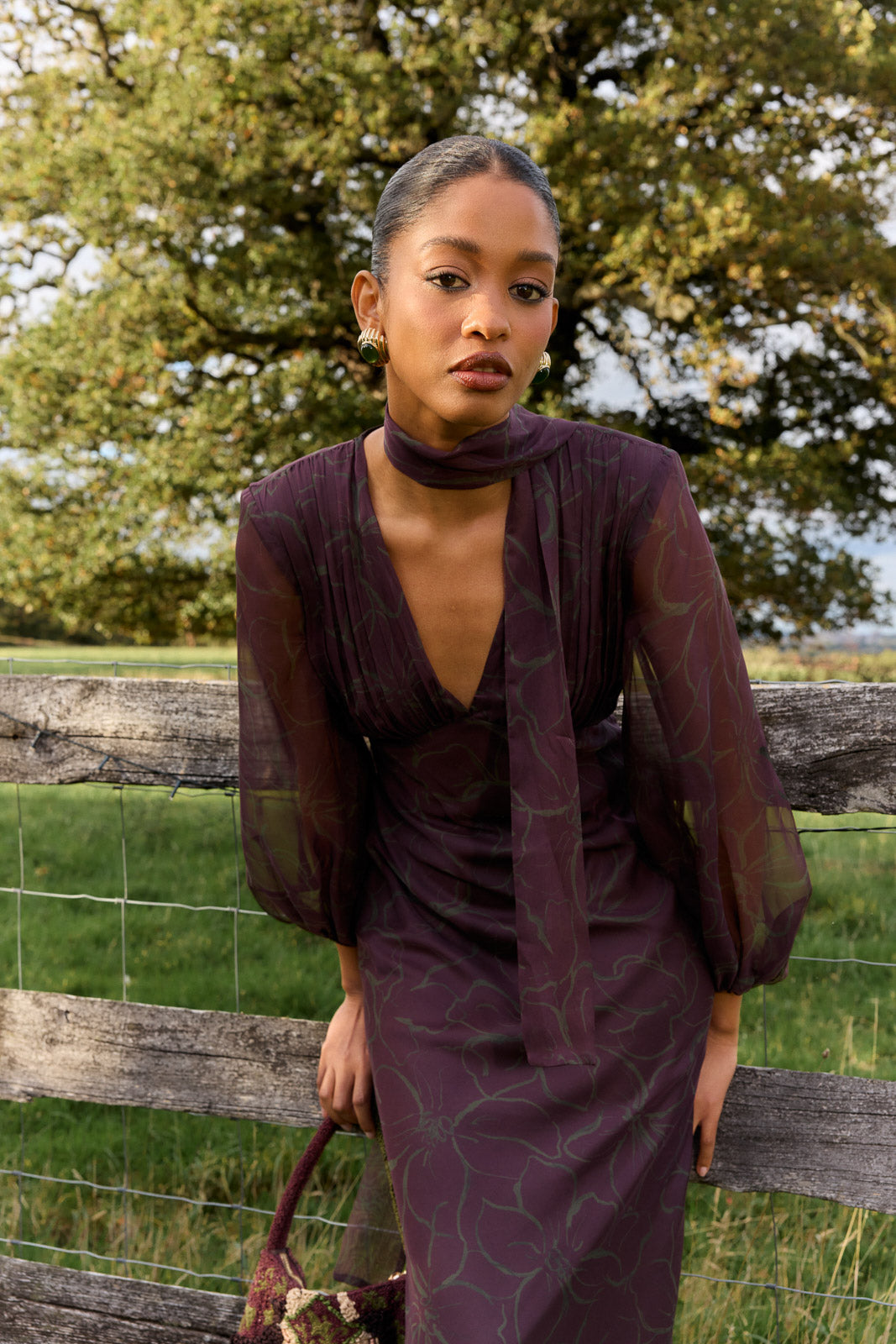 Robe Nabuco Floreza Burdeaux