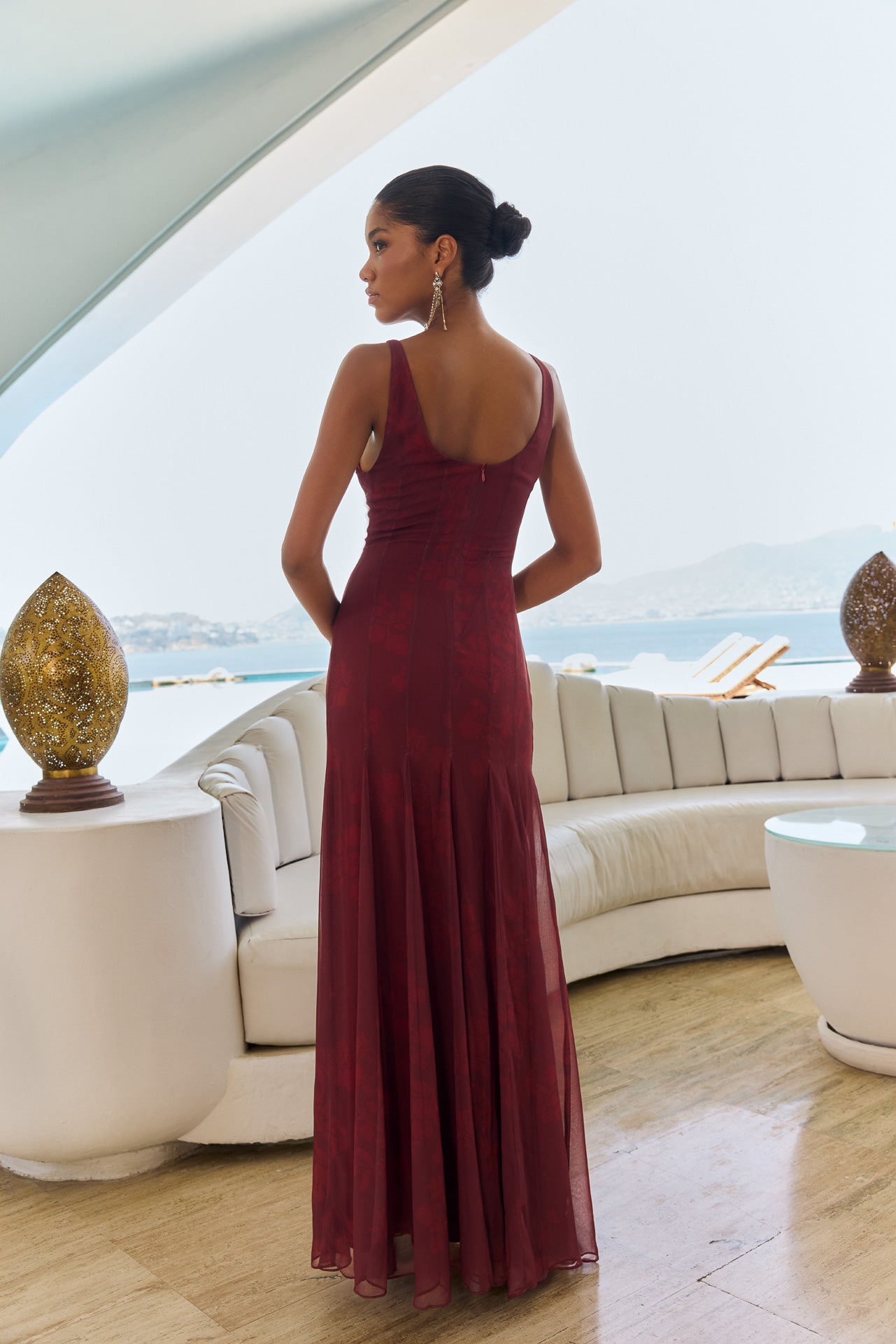 Vestido Ondina Ipé Granate