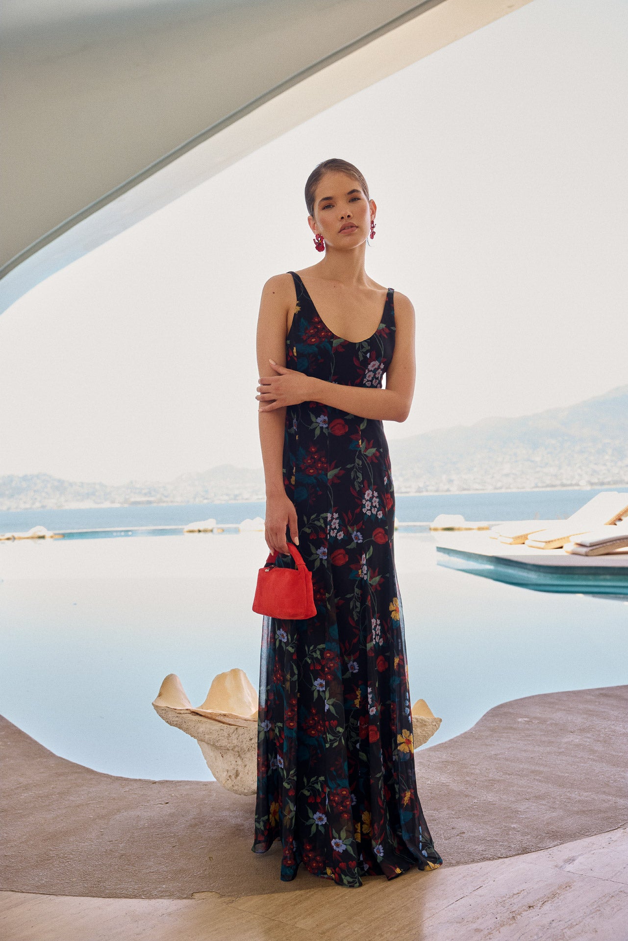 Robe Ondina Fleurs Noir