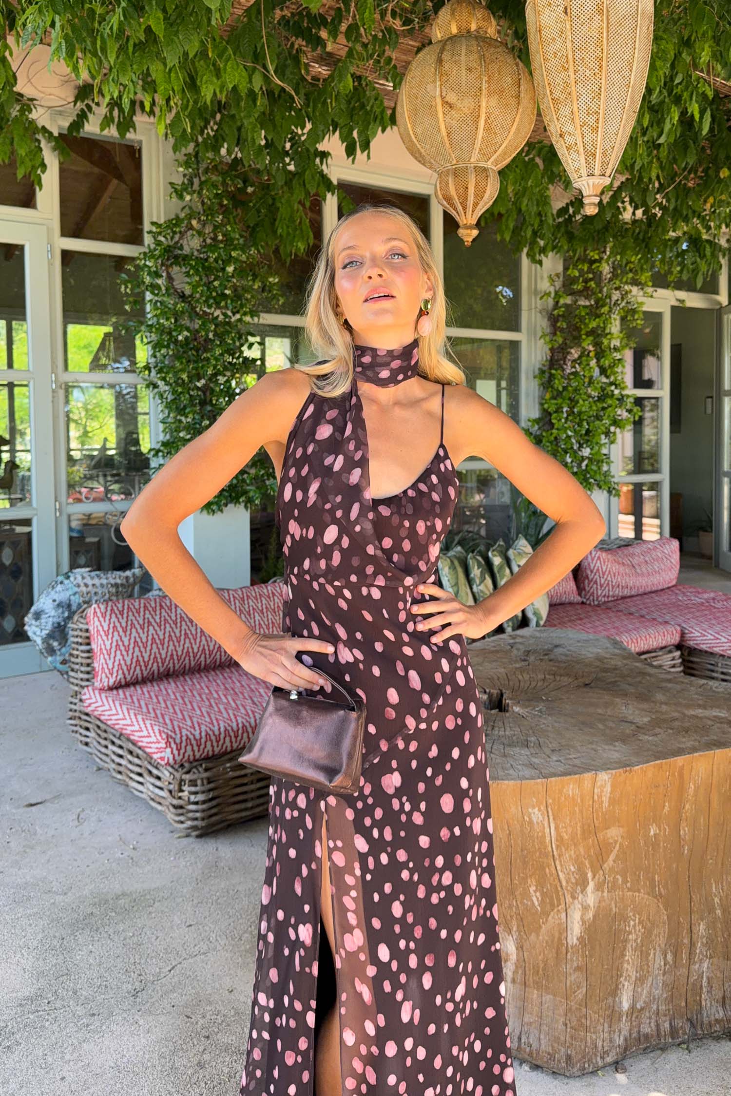 Vestido Perla Topos Chocolate