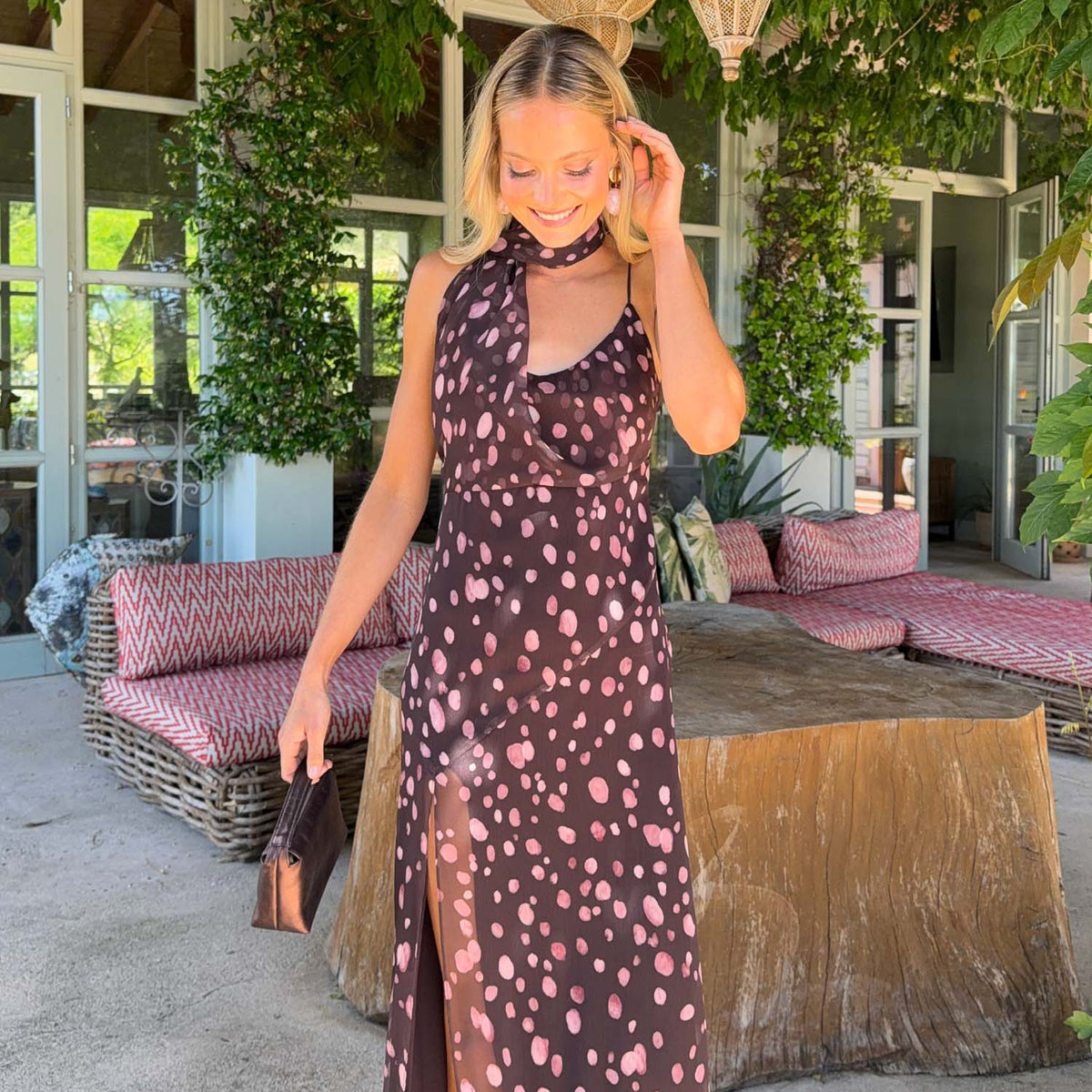 polka dot dress lady Regio Midi Dress