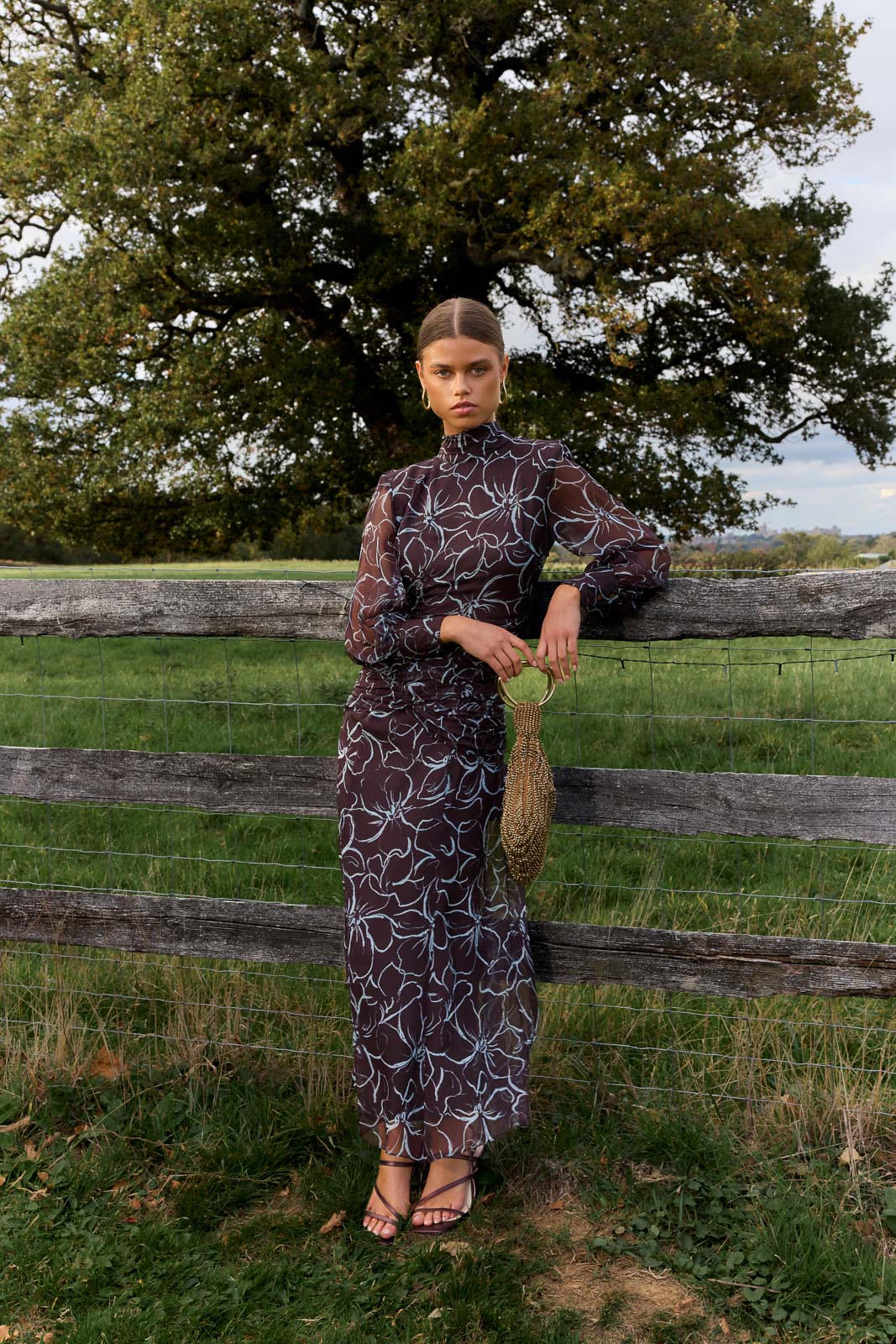 Robe Solene Floreza Brown