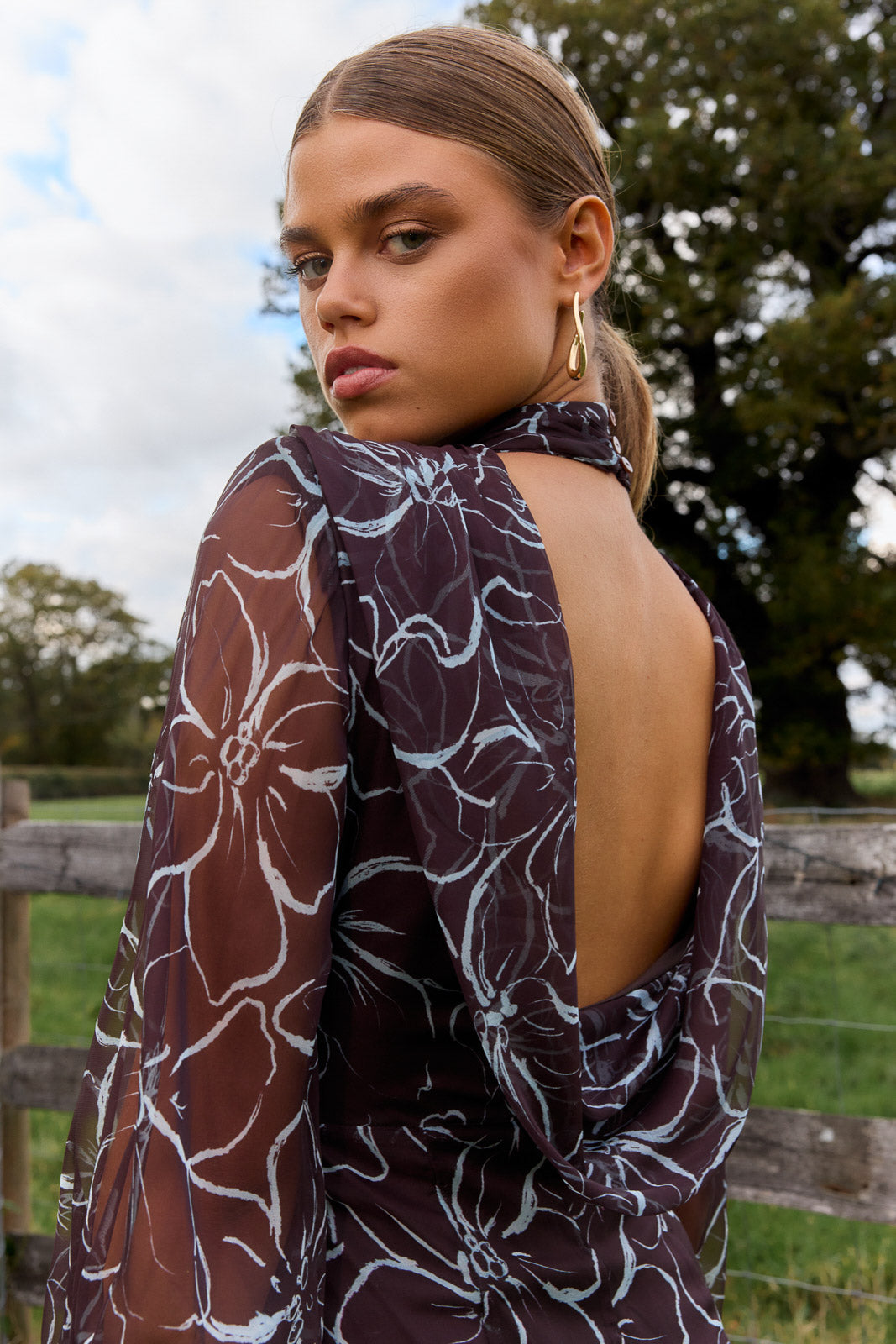 Robe Solene Floreza Brown