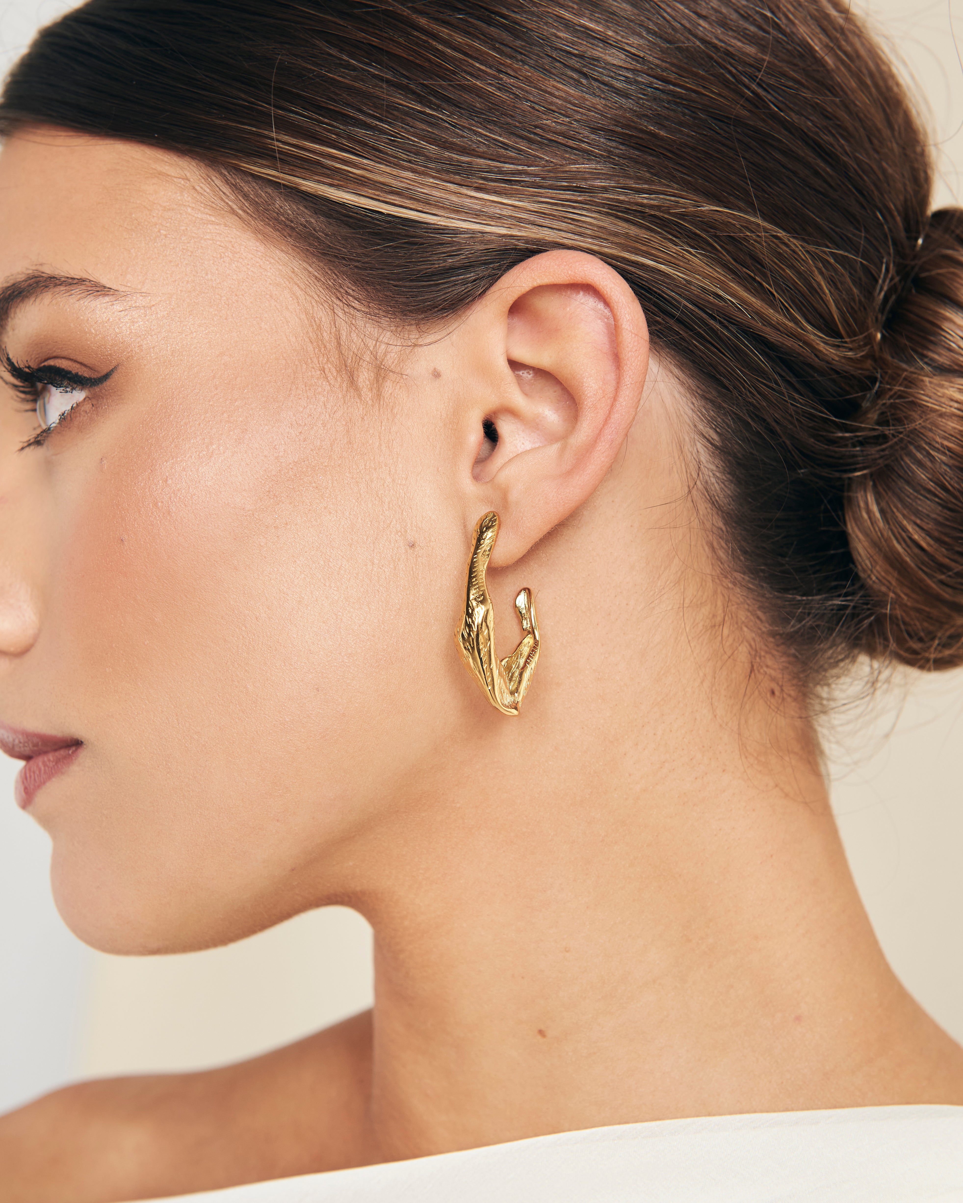 Irregular Half-Hoop Gold Earrings