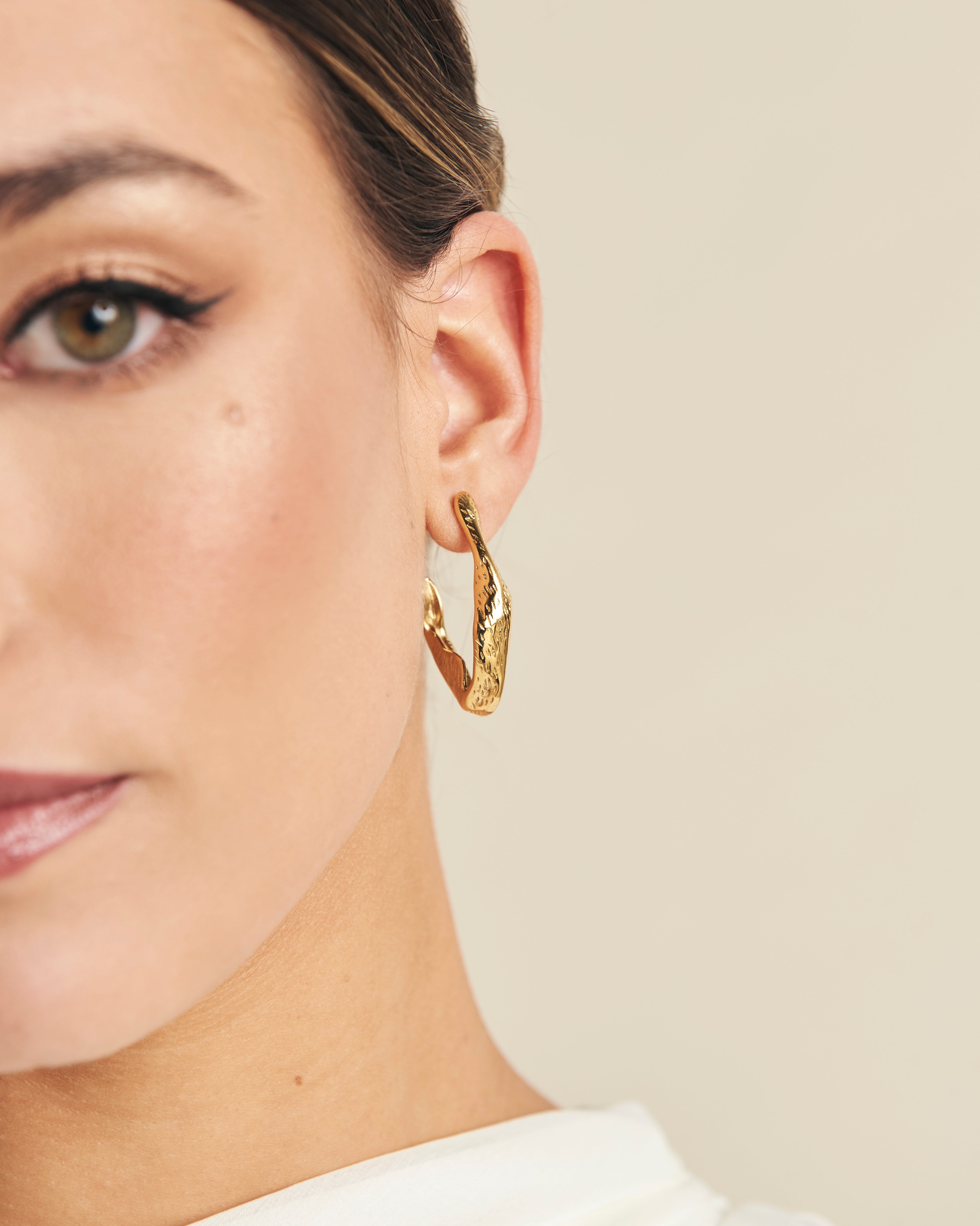 Irregular Half-Hoop Gold Earrings