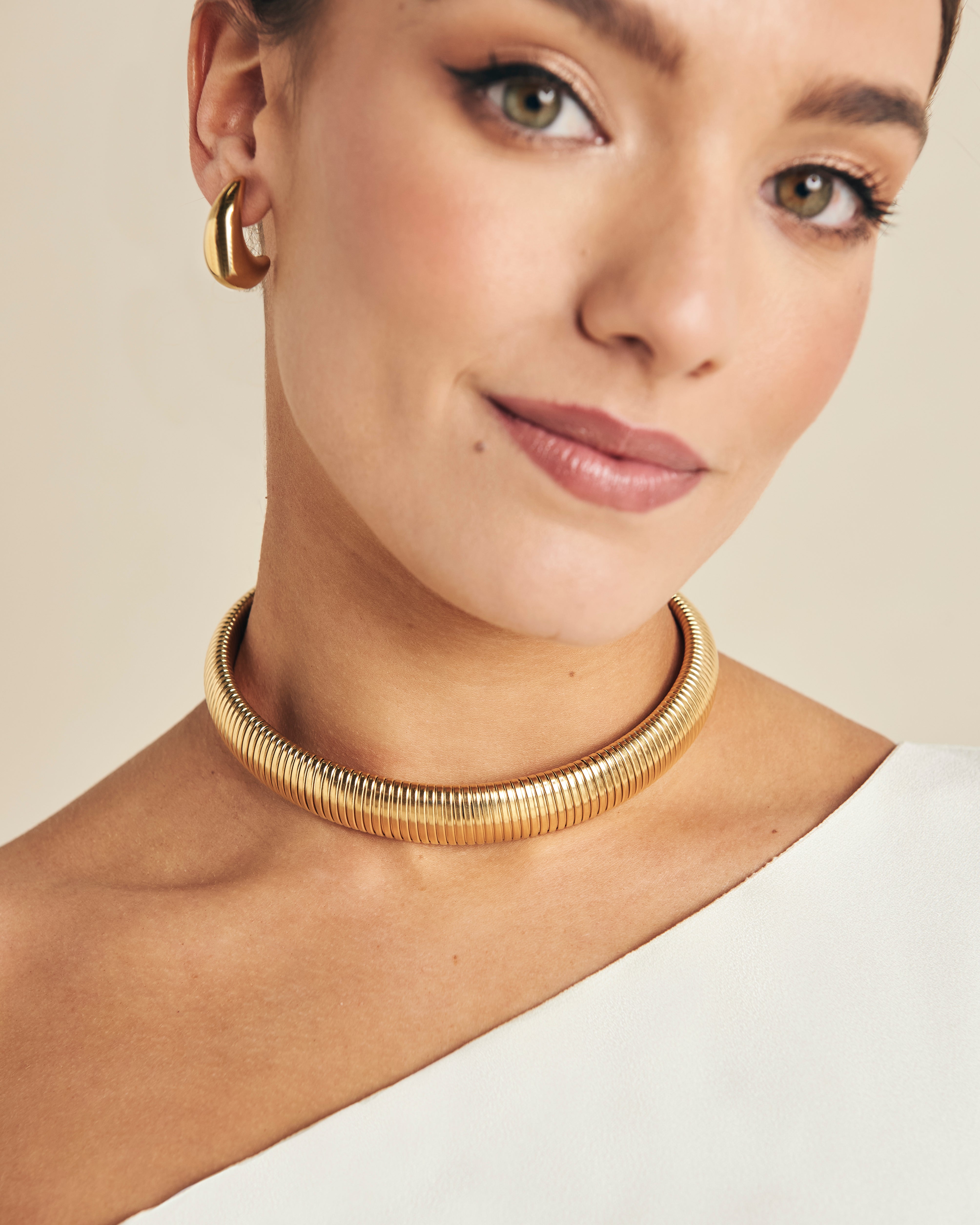 Choker Ras De Cou Dore Collier Ras Grand Collier Femme Gros